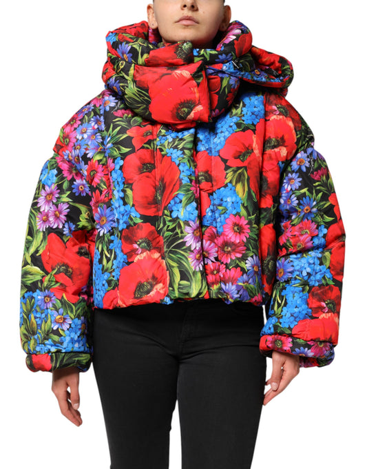 Dolce & Gabbana Doudoune à capuche à fleurs multicolores