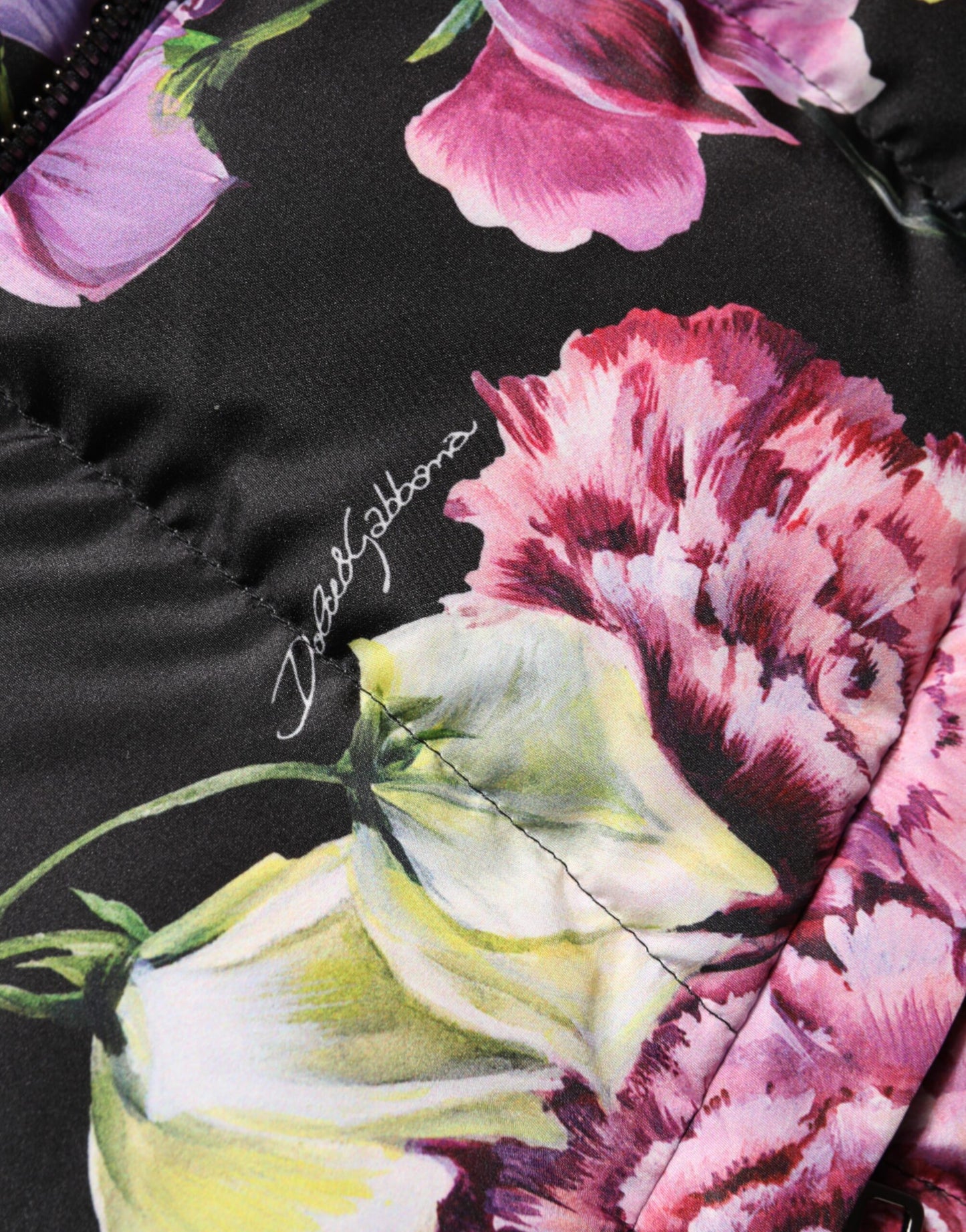 Dolce & Gabbana Doudoune matelassée à capuche à imprimé floral multicolore