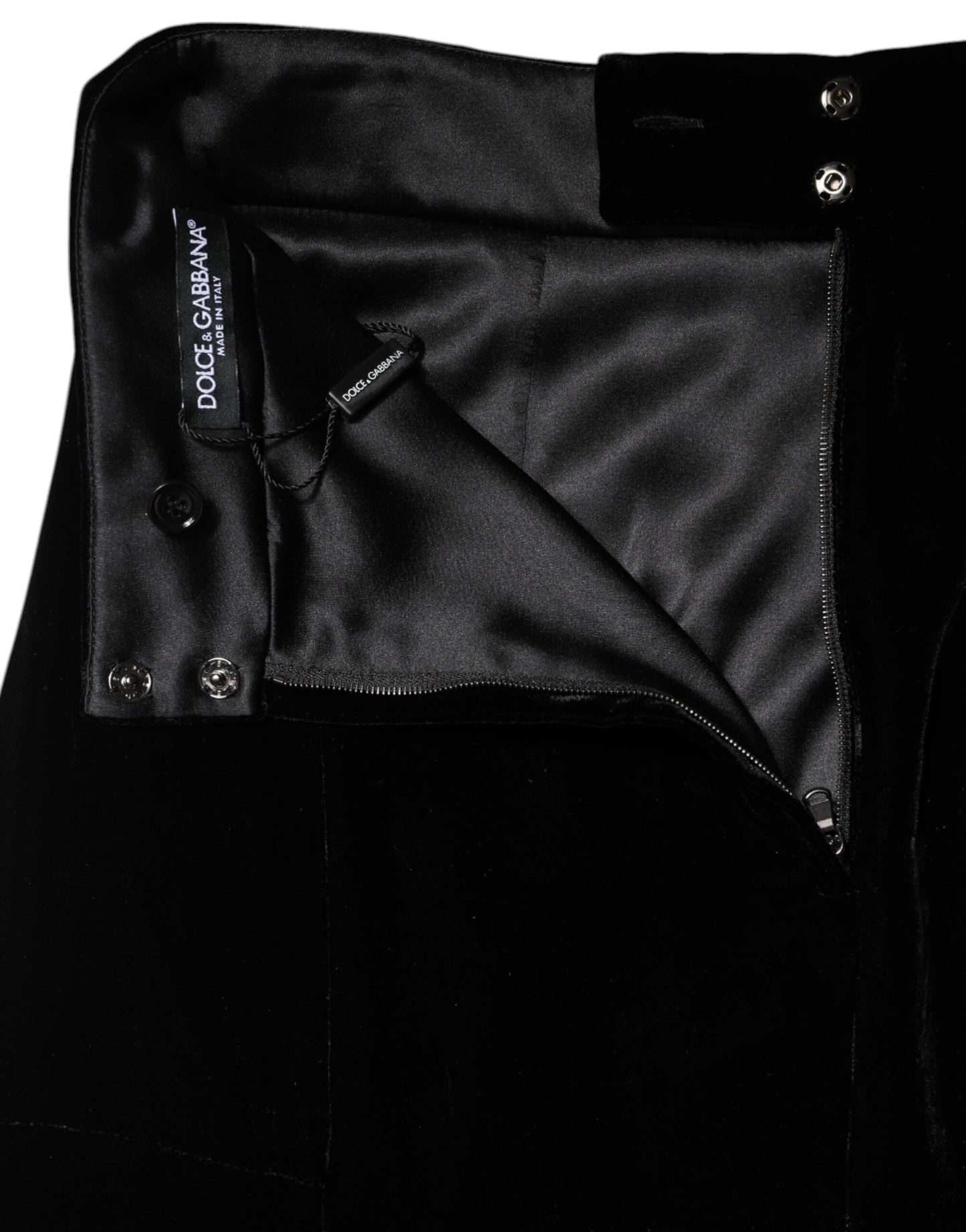 Jupe midi évasée taille haute noire Dolce & Gabbana