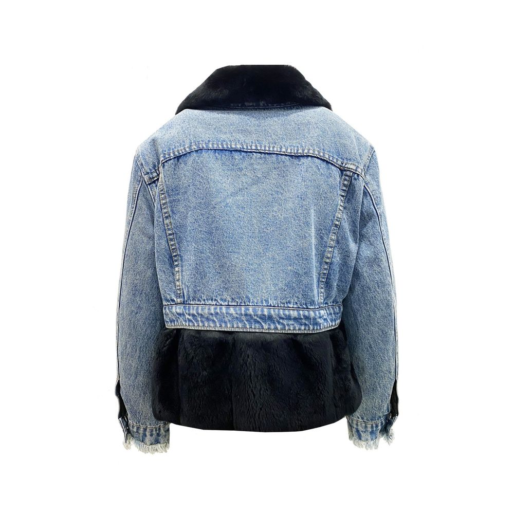 FORTE DEI MARMI COUTURE Jeansjacke mit Pelzfutter