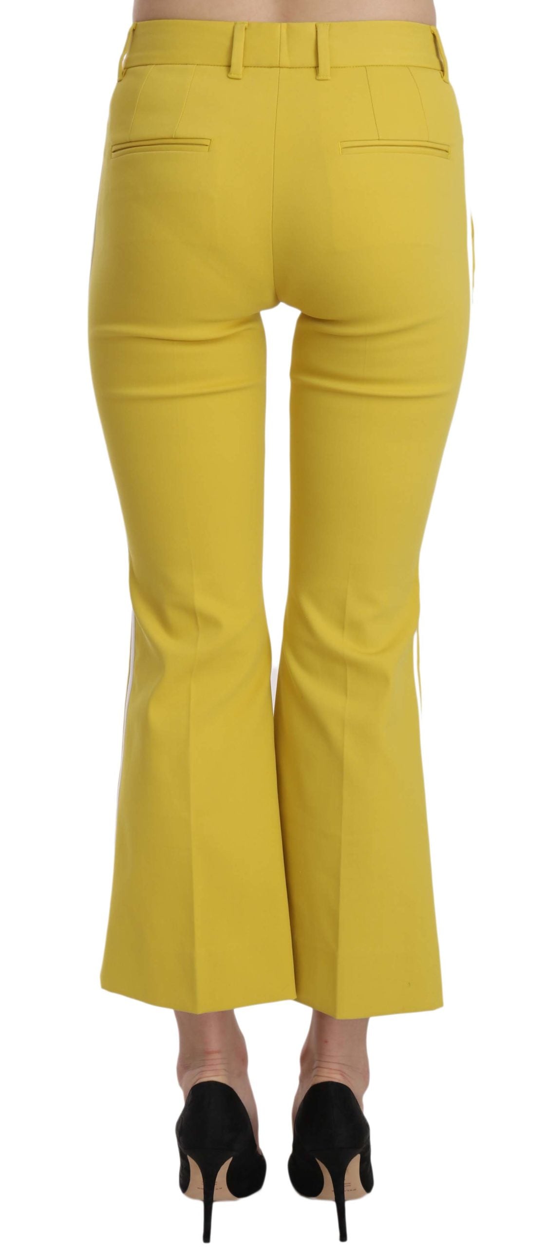 Pantalon capri évasé jaune en coton Dolce & Gabbana