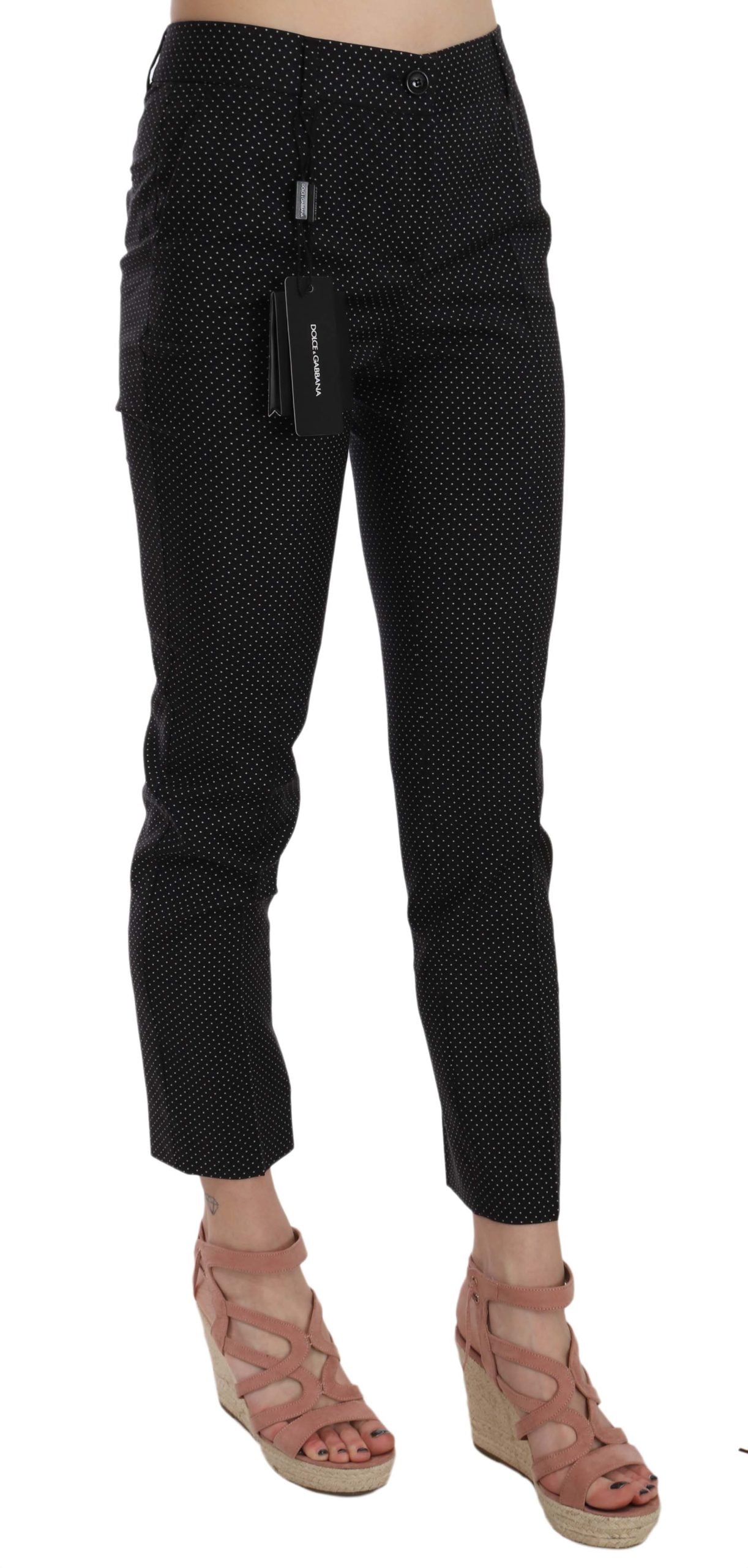 Pantalon capri slim à pois Dolce & Gabbana Pantalon fuselé