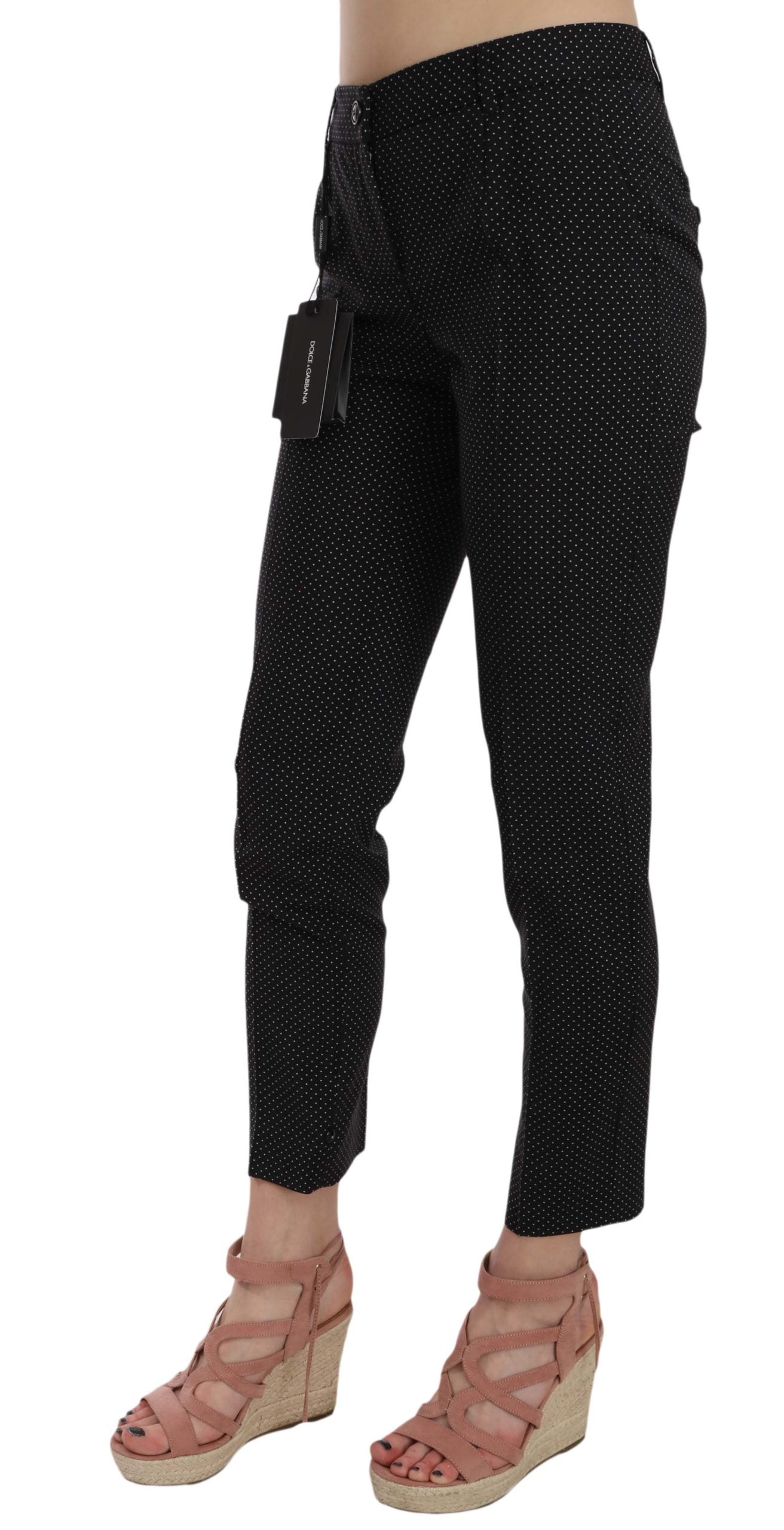 Pantalon capri slim à pois Dolce & Gabbana Pantalon fuselé