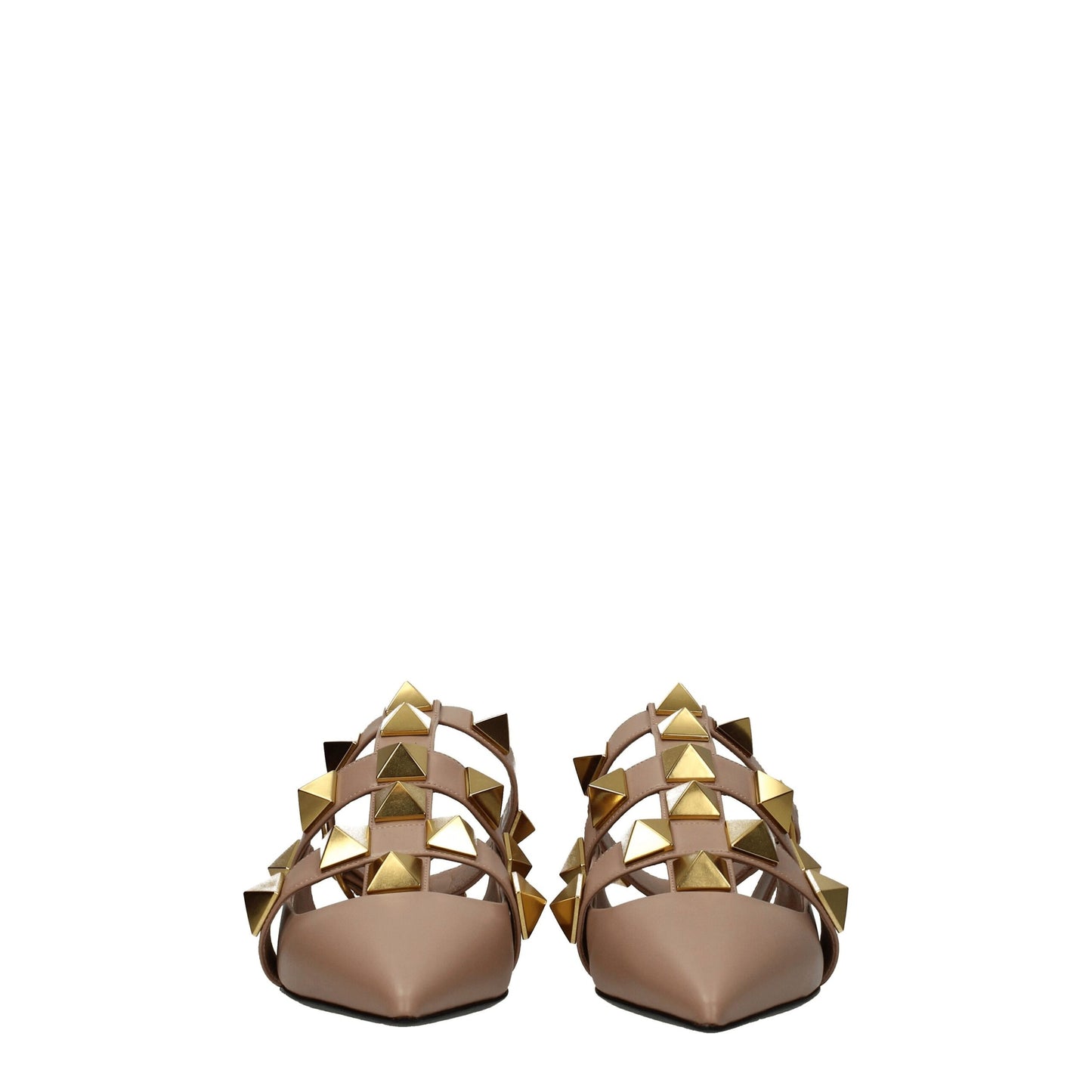 Sandales plates en cuir rose Valentino Garavani
