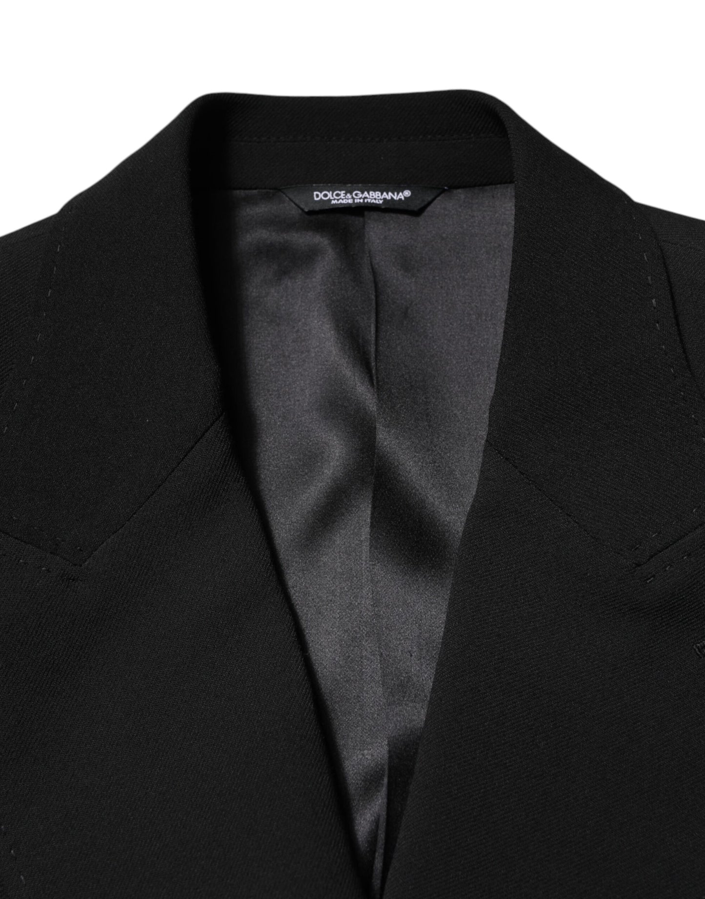 Dolce & Gabbana Black SICILIA Double Breasted Coat Blazer