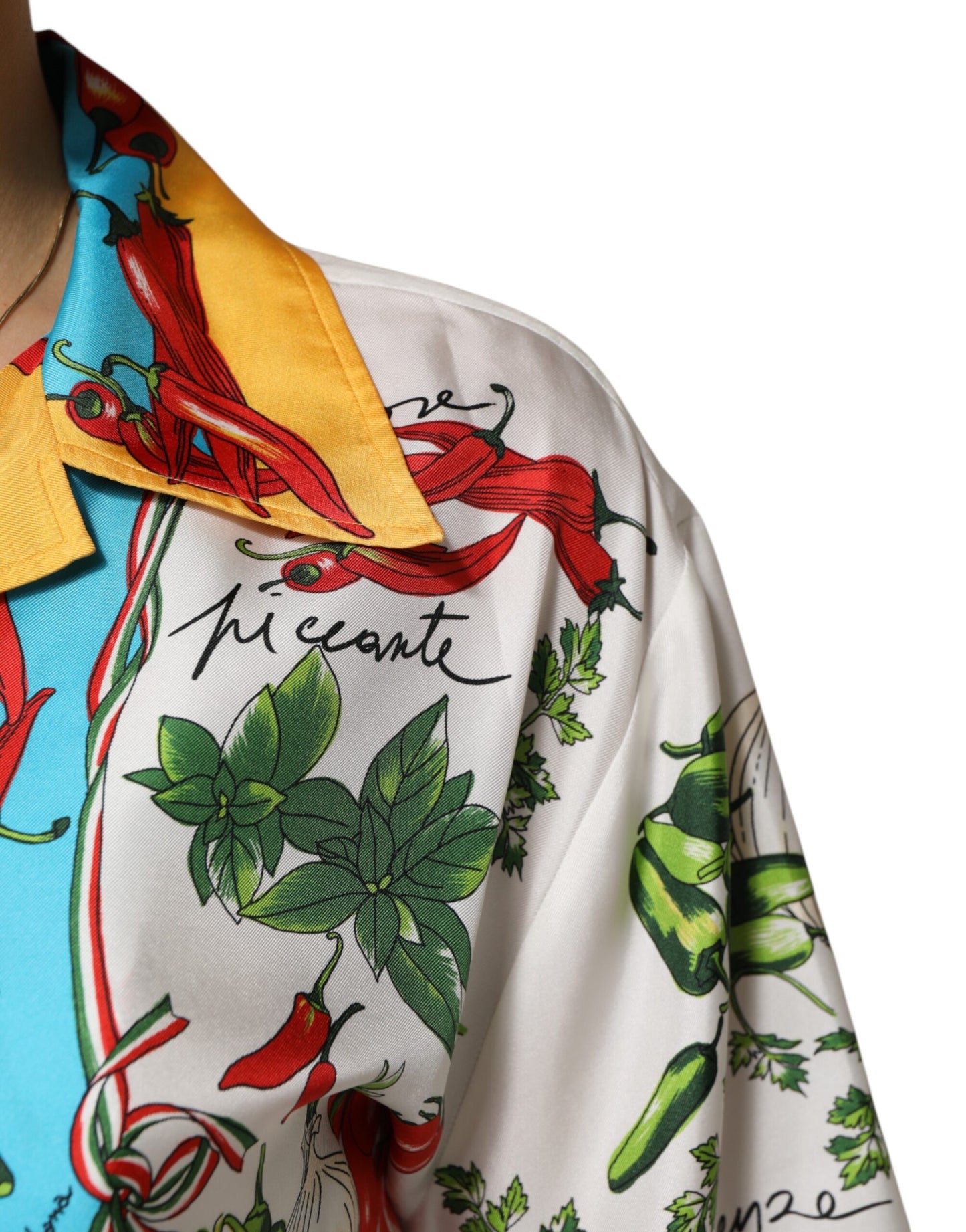 Chemisier court en soie multicolore Chili Dolce & Gabbana