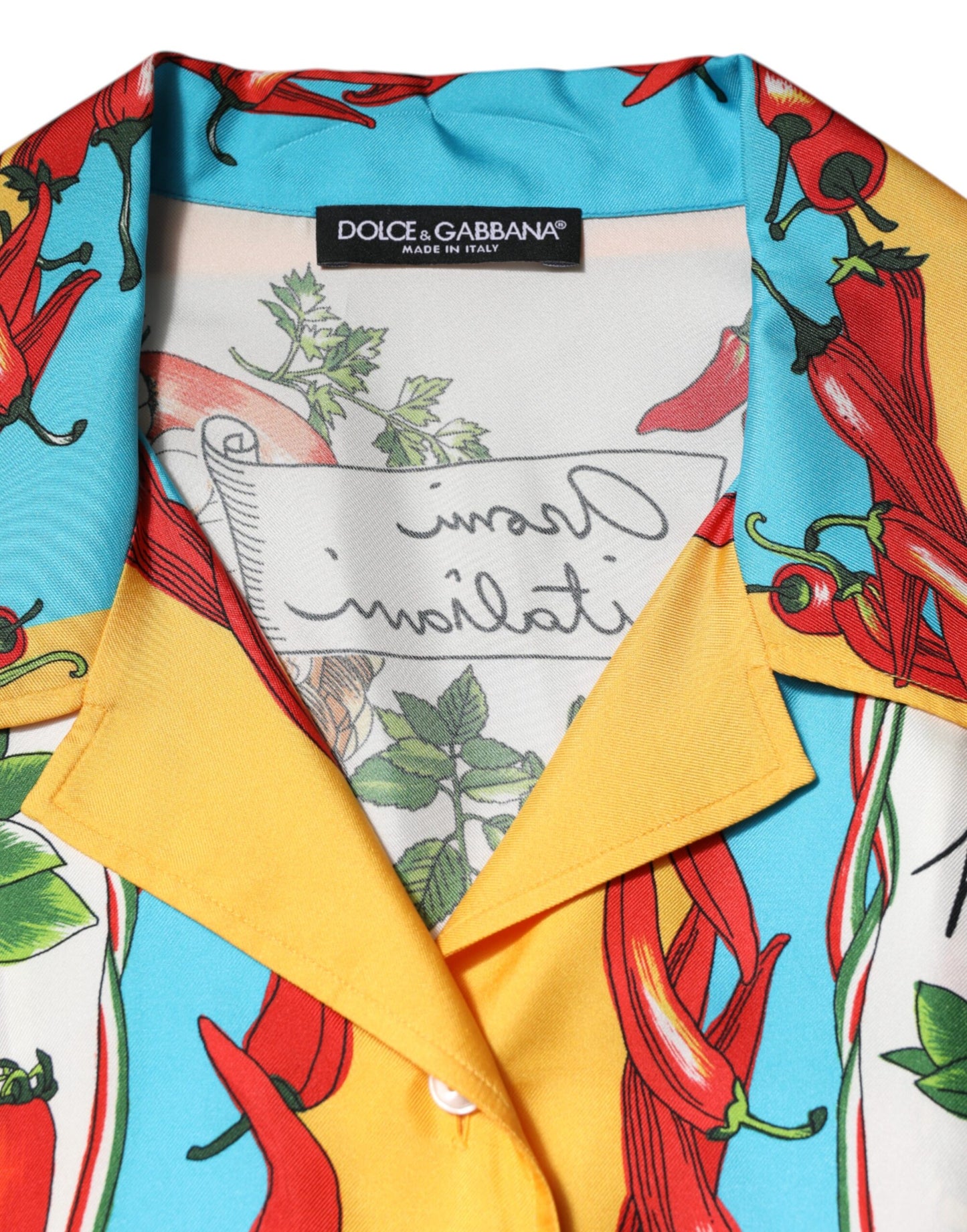 Chemisier court en soie multicolore Chili Dolce & Gabbana