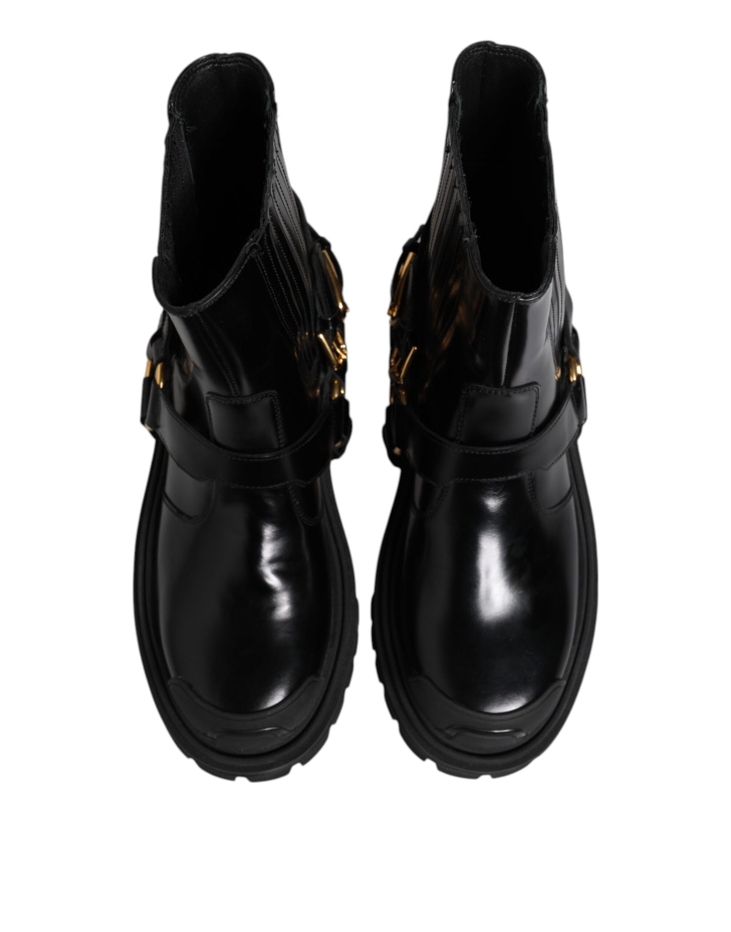Bottines Chelsea en cuir noir Dolce & Gabbana pour homme