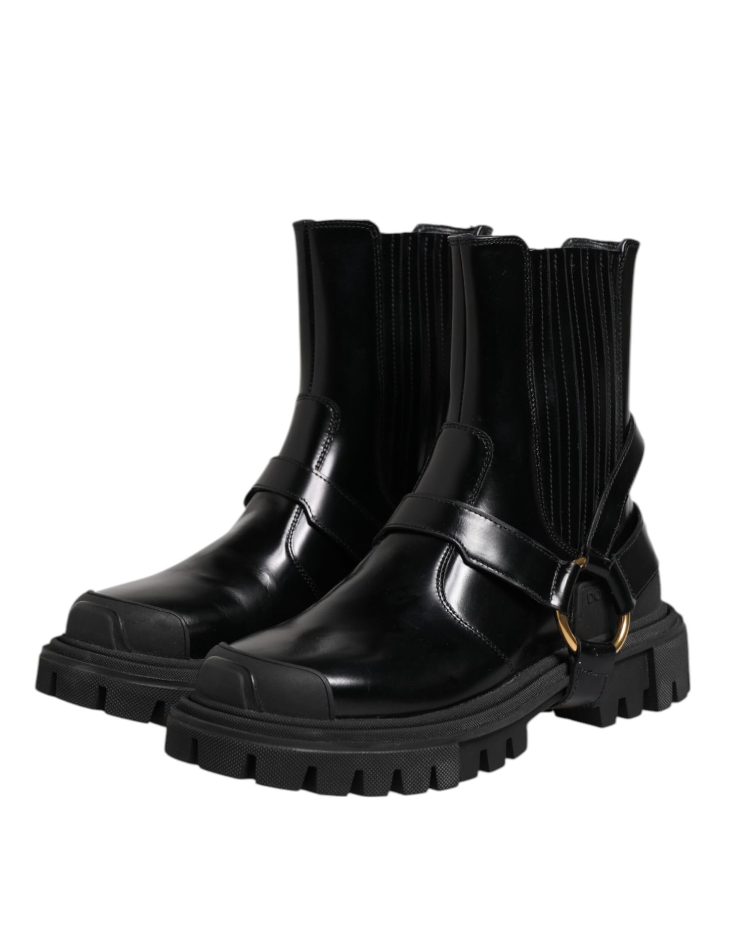 Bottines Chelsea en cuir noir Dolce & Gabbana pour homme