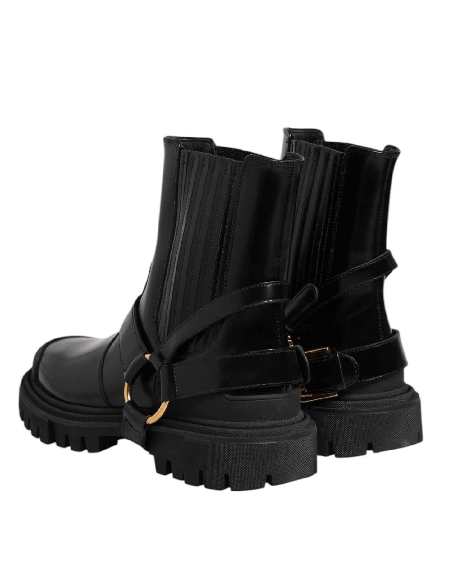 Bottines Chelsea en cuir noir Dolce & Gabbana pour homme