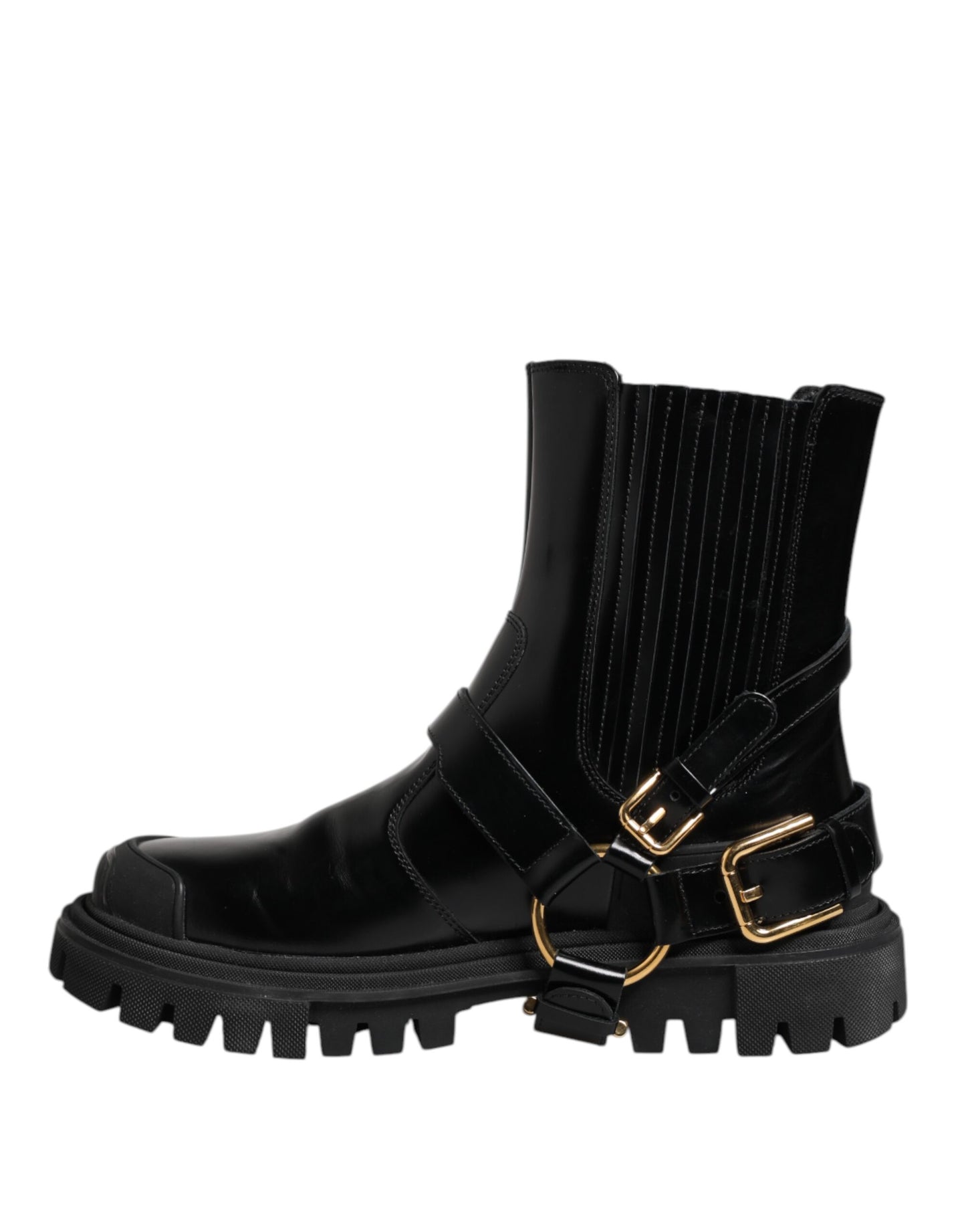 Bottines Chelsea en cuir noir Dolce & Gabbana pour homme