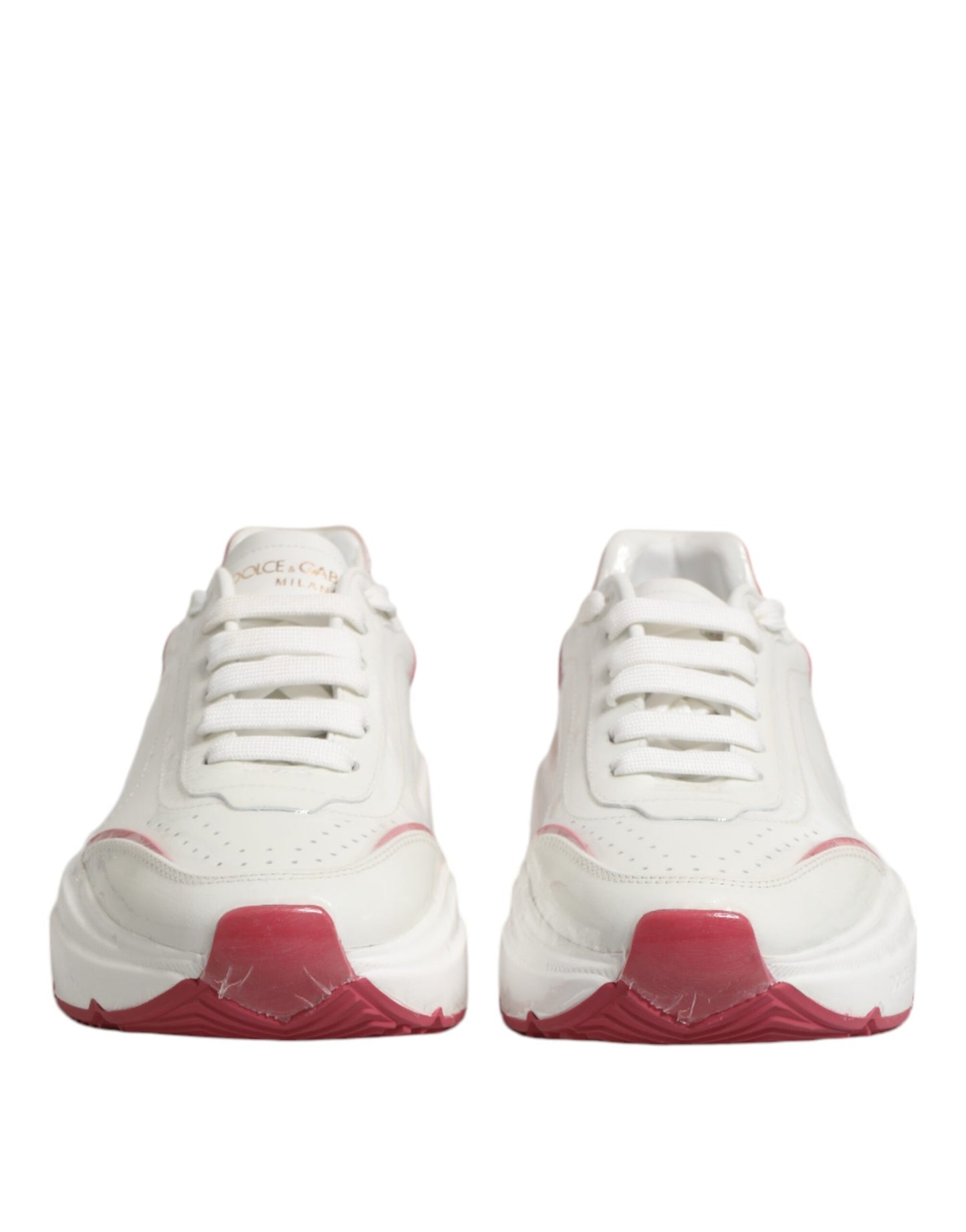 Dolce & Gabbana Weiß Rosa Daymaster Low Top Sneakers Schuhe