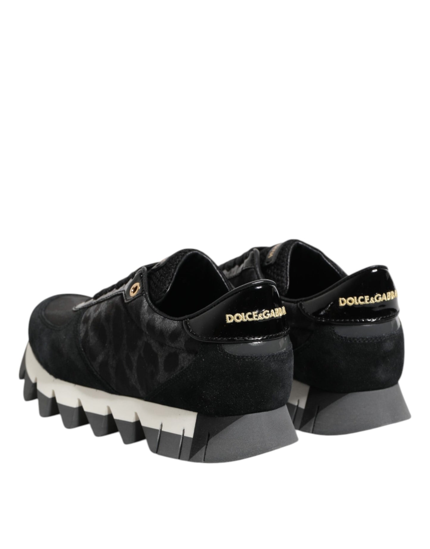Baskets basses Dolce & Gabbana à imprimé léopard noir et gris