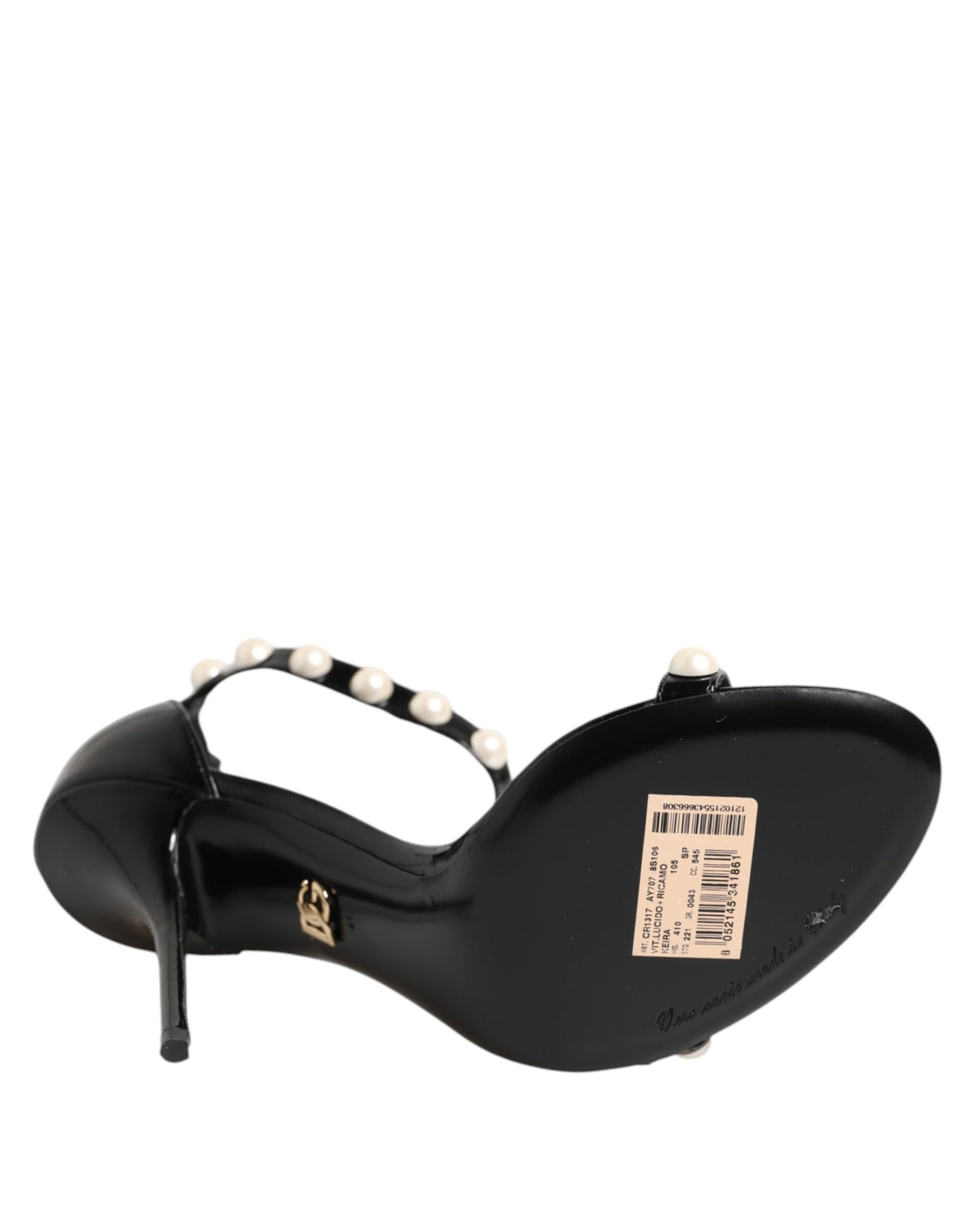 Sandales noires ornées de perles Dolce & Gabbana KEIRA