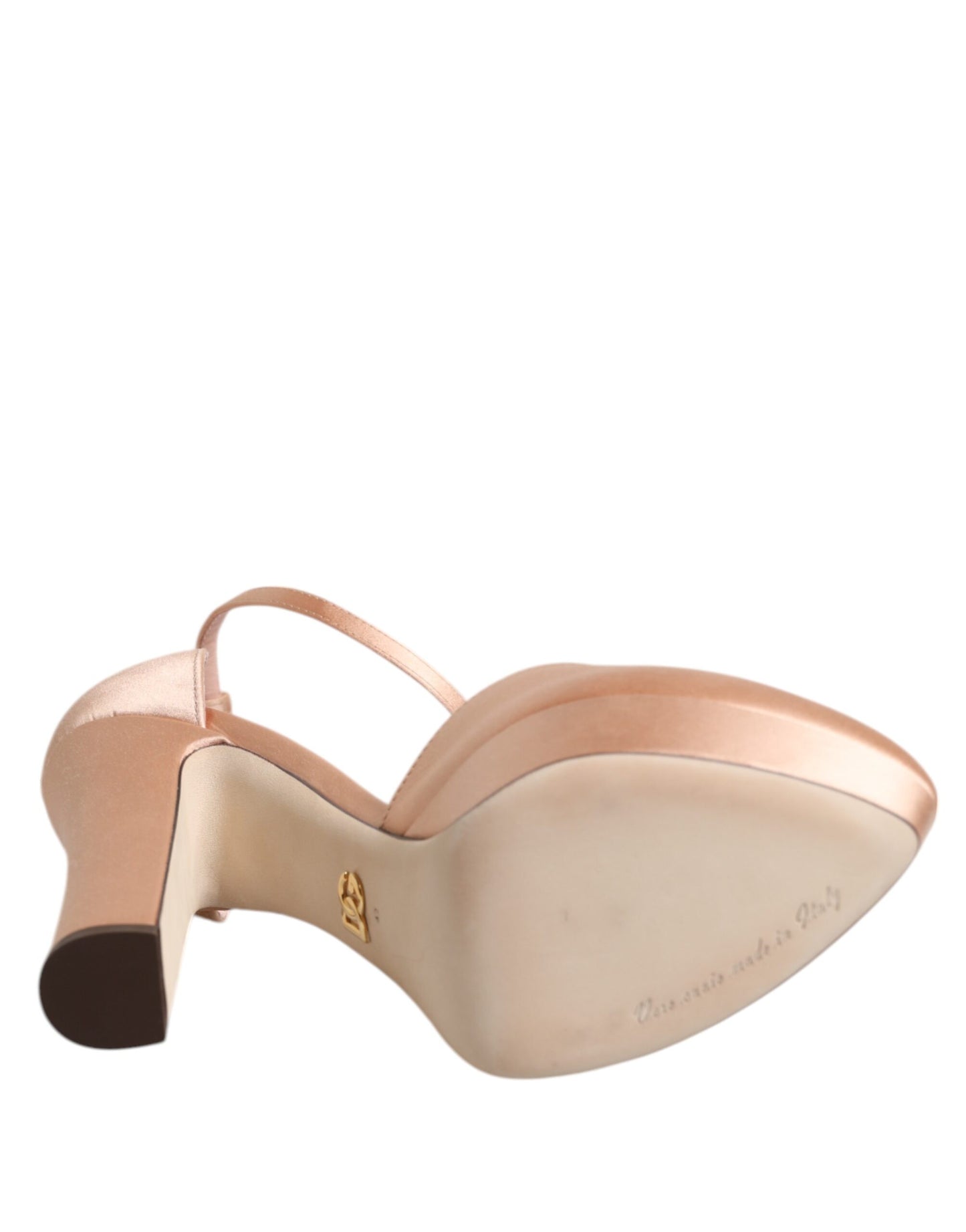 Sandales à talons compensés roses Dolce & Gabbana avec bride à la cheville