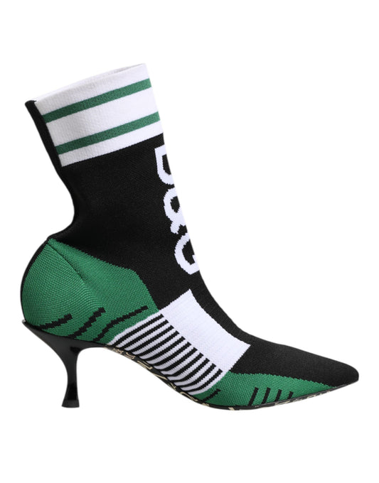 Bottines extensibles vertes style chaussettes Dolce & Gabbana