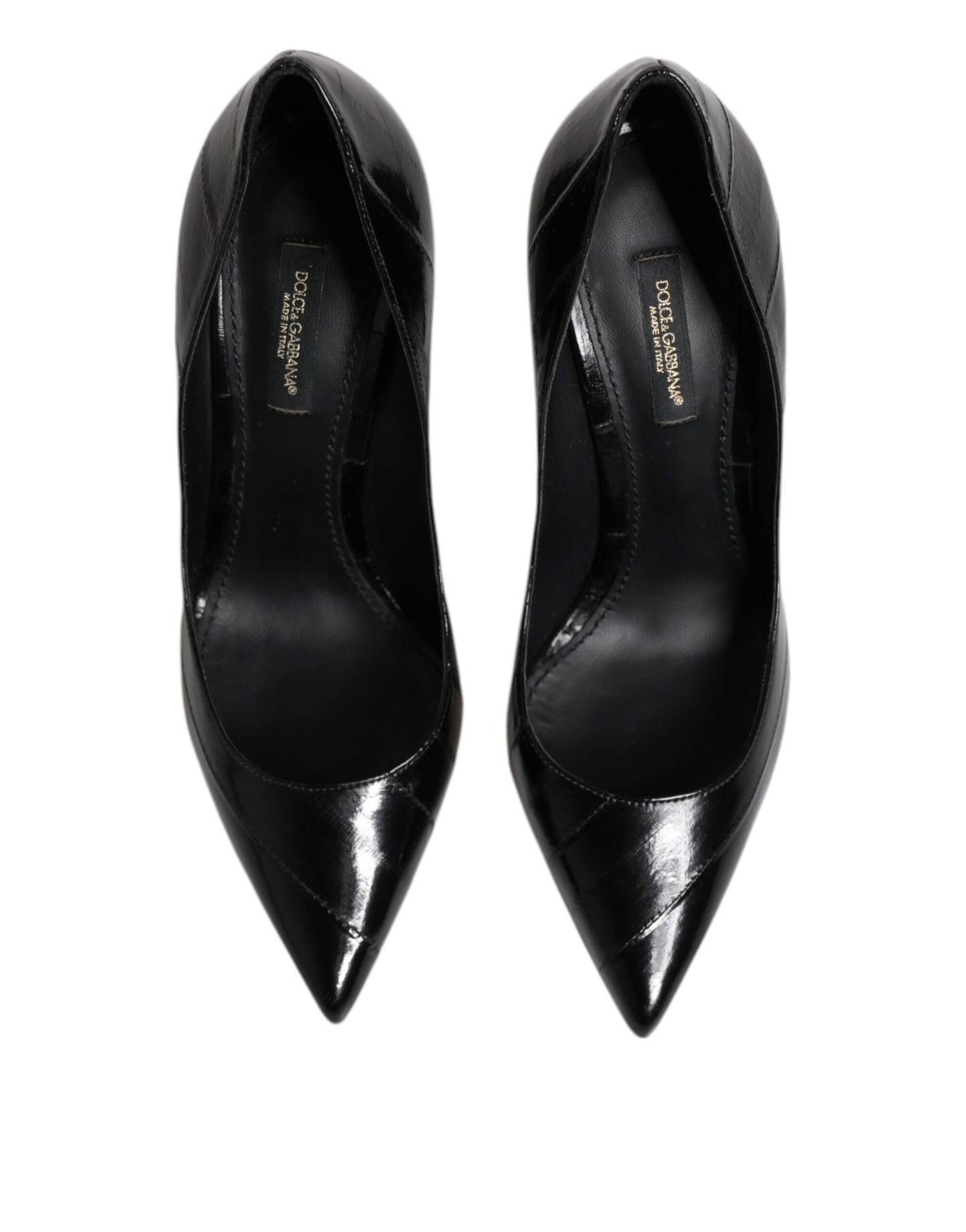 Escarpins à talons aiguilles en cuir noir Dolce & Gabbana