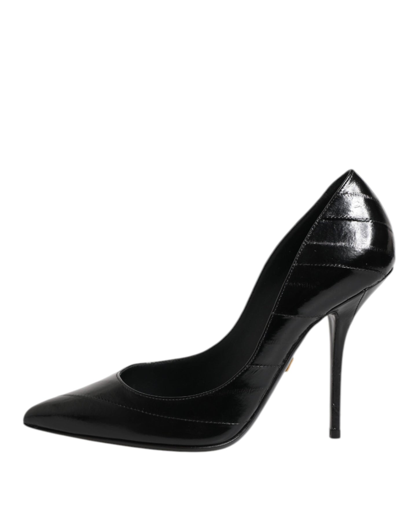 Escarpins à talons aiguilles en cuir noir Dolce & Gabbana