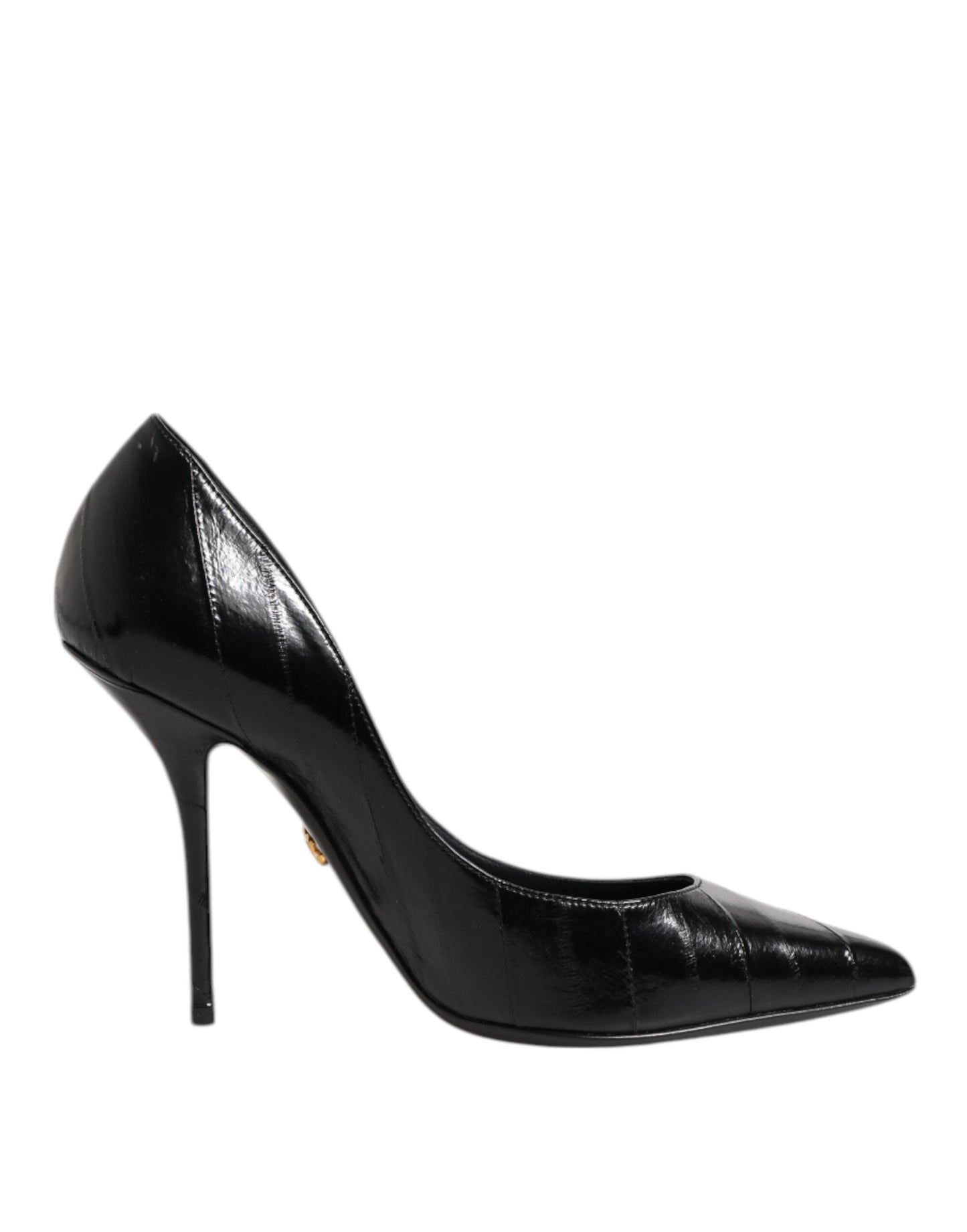 Escarpins à talons aiguilles en cuir noir Dolce & Gabbana