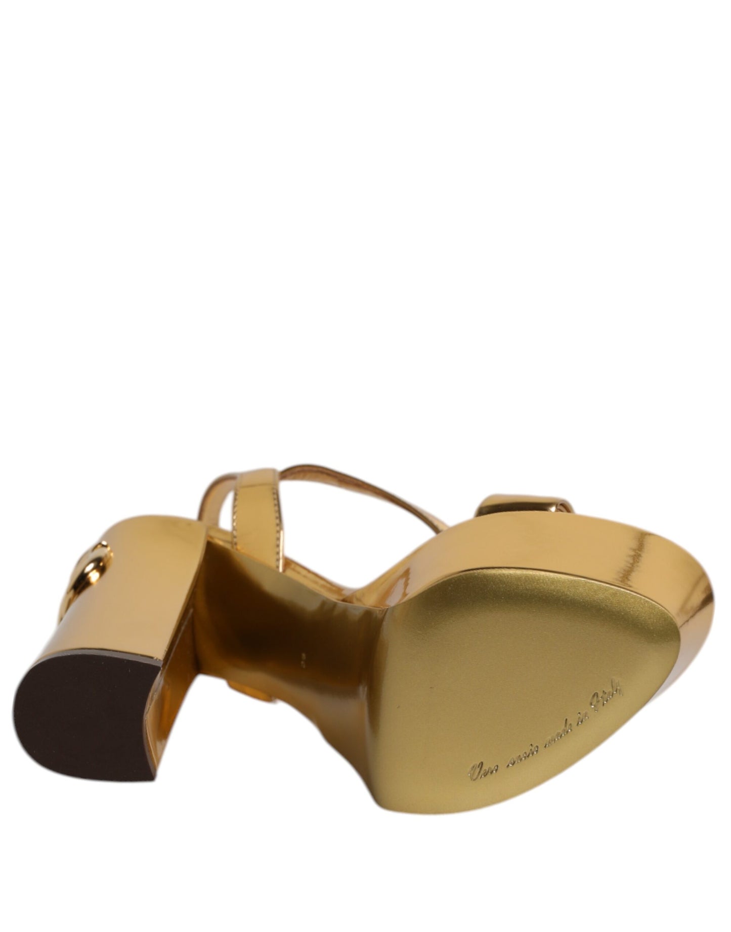 Sandales à plateforme en cuir doré Dolce & Gabbana Keira