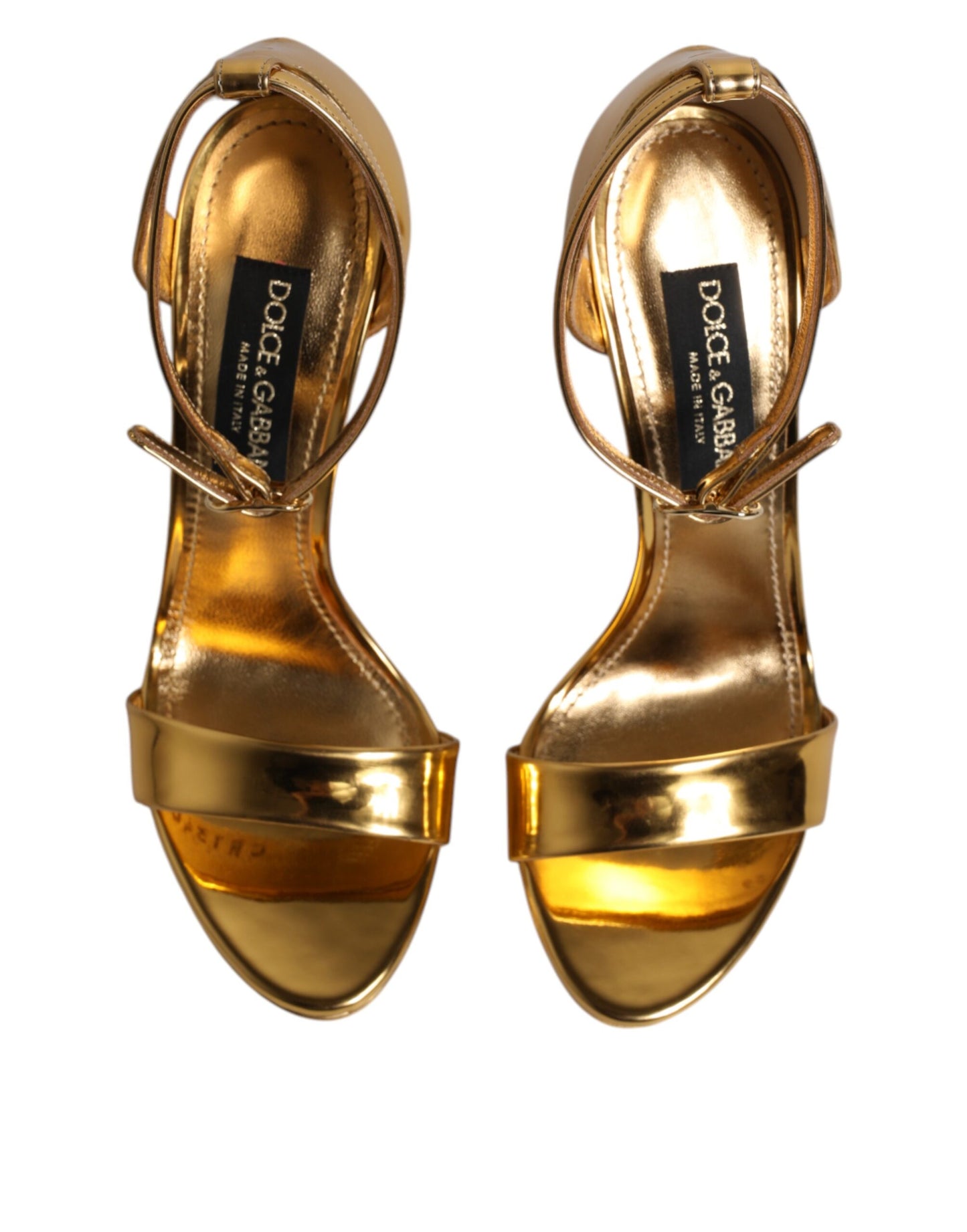 Sandales à plateforme en cuir doré Dolce & Gabbana Keira