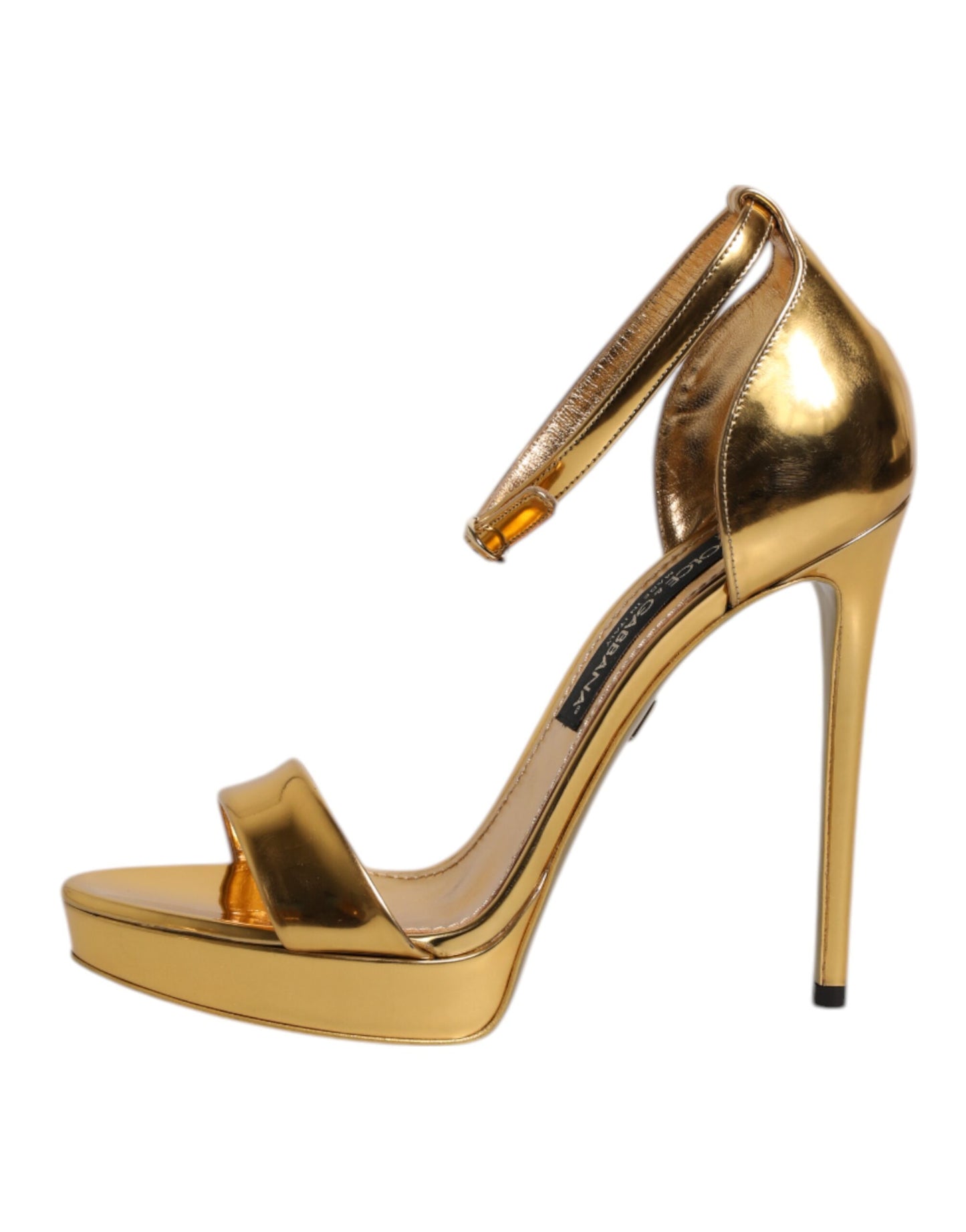 Sandales à plateforme en cuir doré Dolce & Gabbana Keira