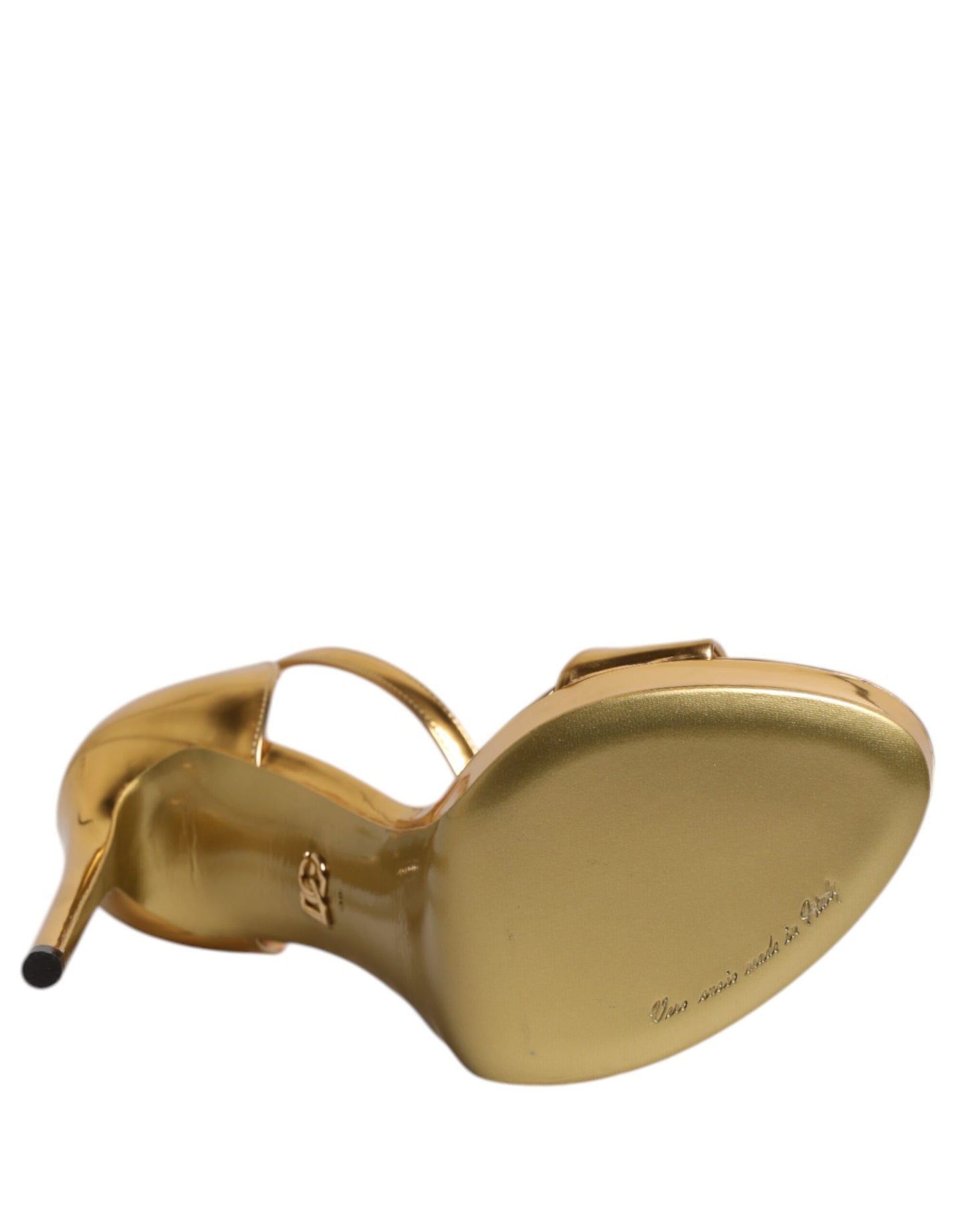 Sandales à plateforme en cuir doré Dolce & Gabbana Keira