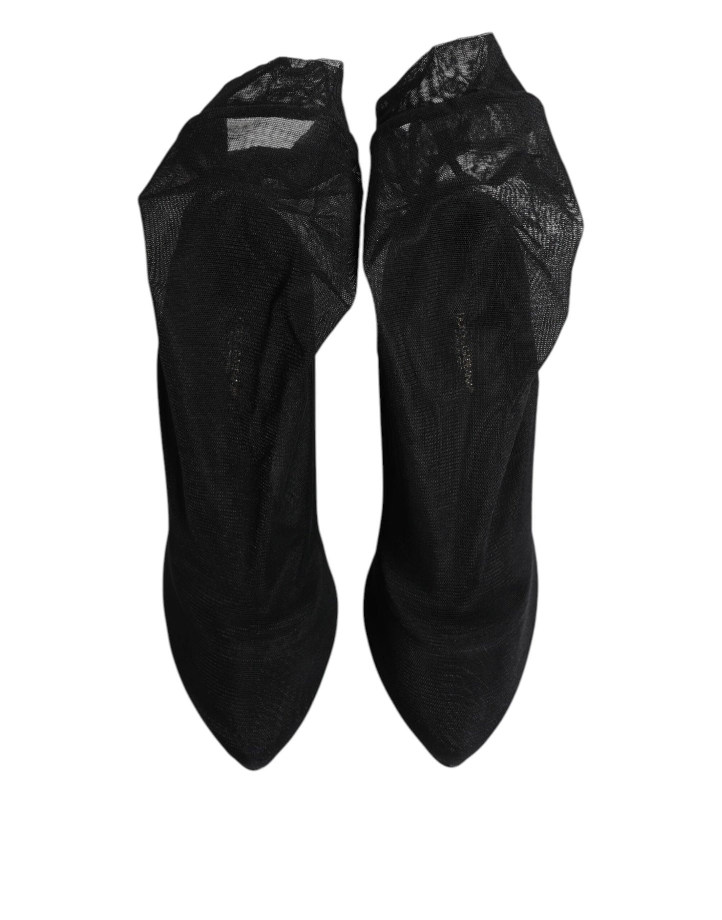 Bottes chaussettes en maille extensible noire en soie Dolce & Gabbana