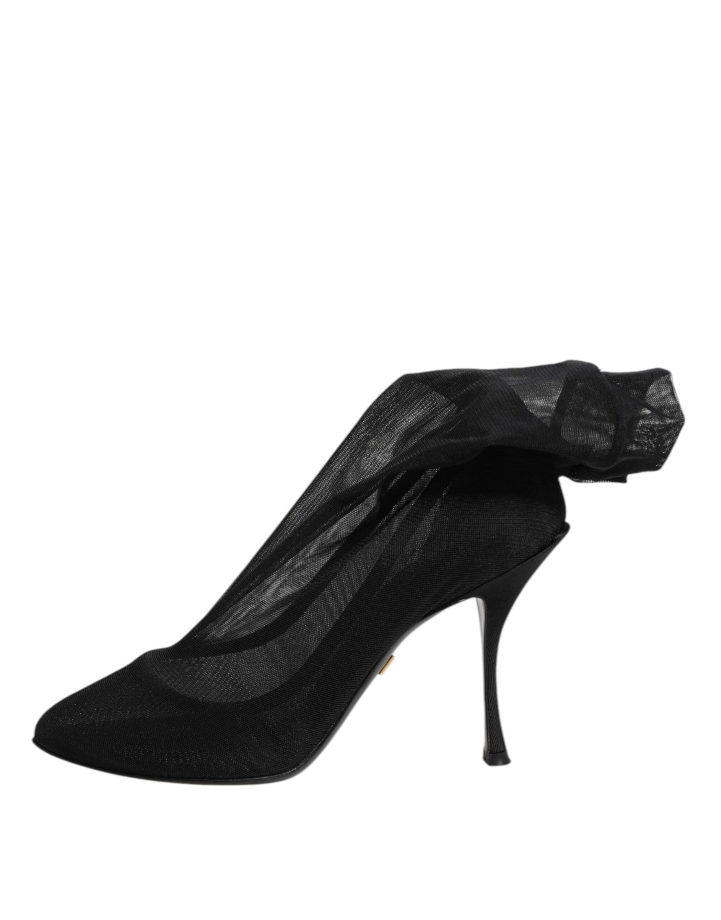 Bottes chaussettes en maille extensible noire en soie Dolce & Gabbana