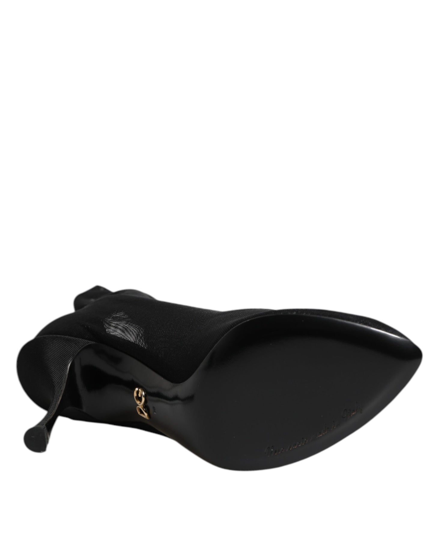 Bottes chaussettes en maille extensible noire en soie Dolce & Gabbana