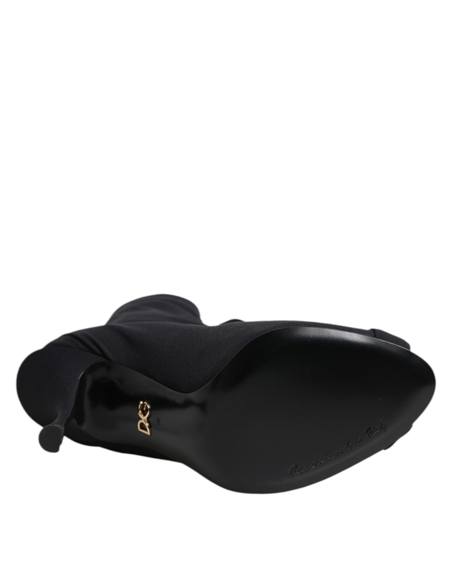 Dolce & Gabbana Schwarze Stiletto-Absätze Schnürstiefel Schuhe