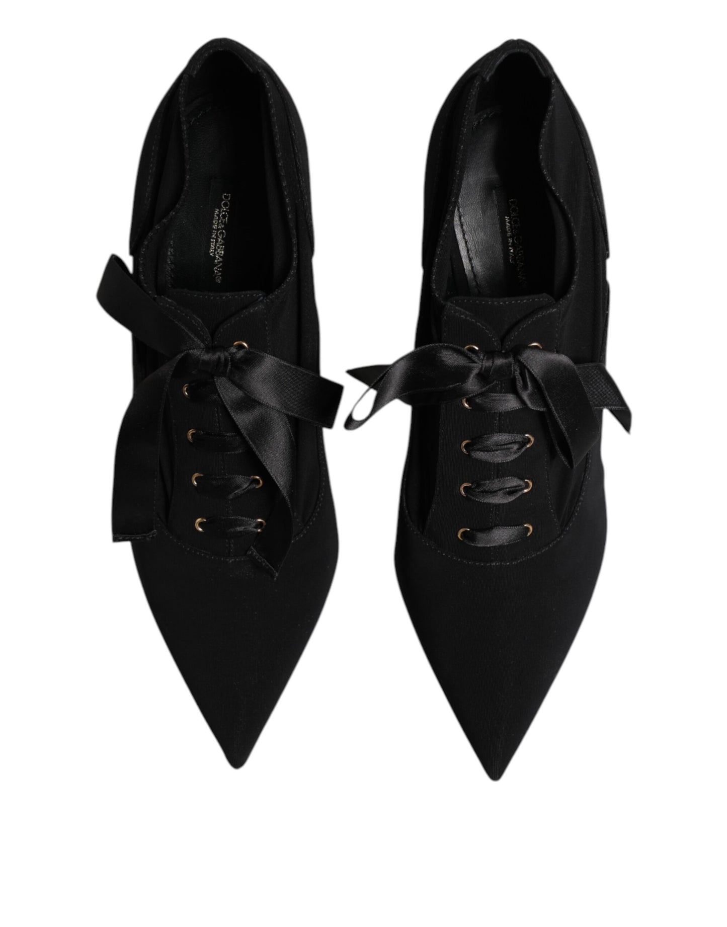 Escarpins à talons aiguilles noirs à lacets Dolce & Gabbana