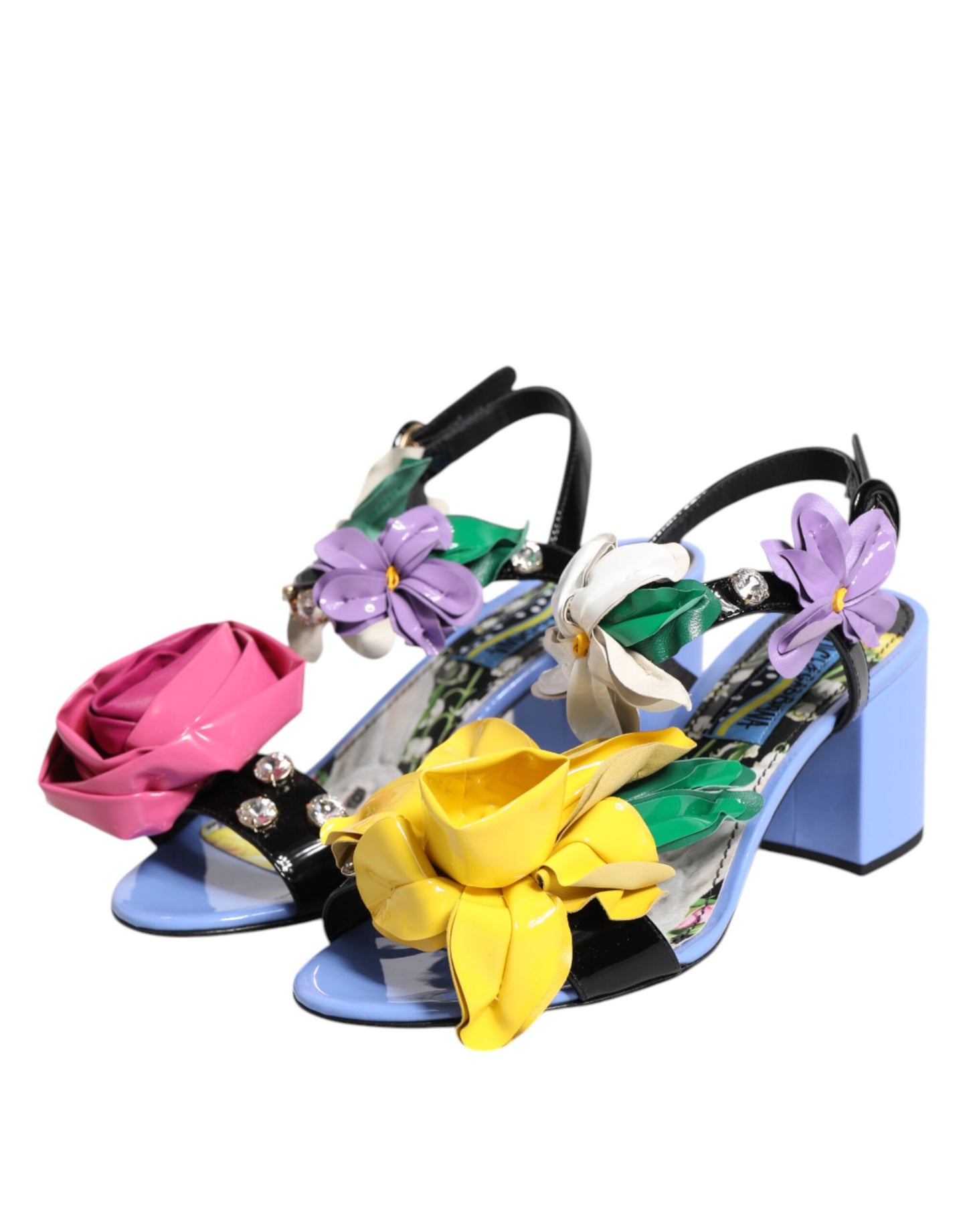 Sandales Dolce & Gabbana KEIRA à cristaux floraux multicolores