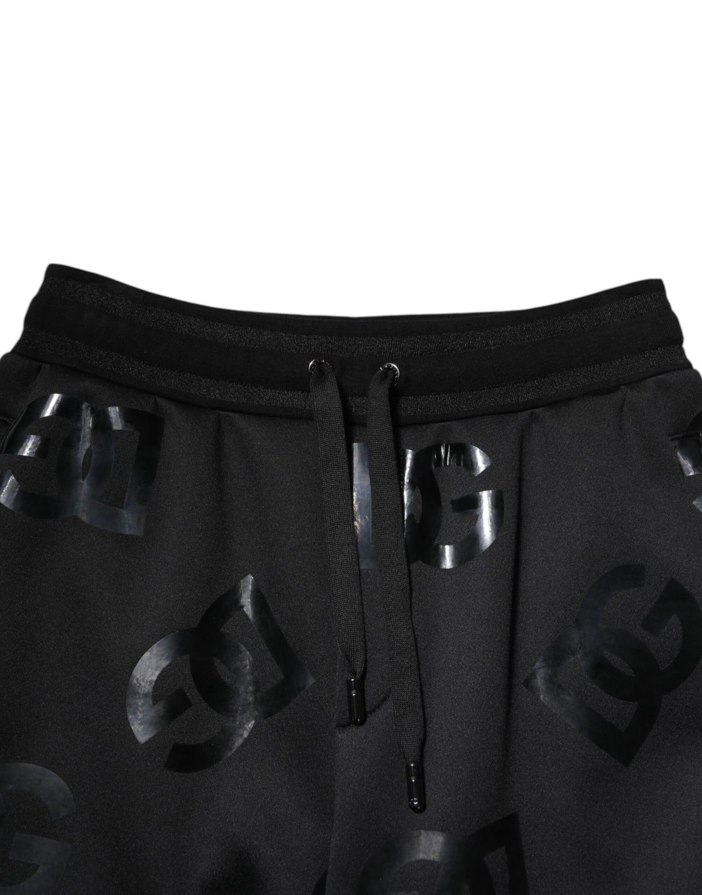 Dolce & Gabbana Black Logo Cotton Bermuda Sweatshorts Shorts