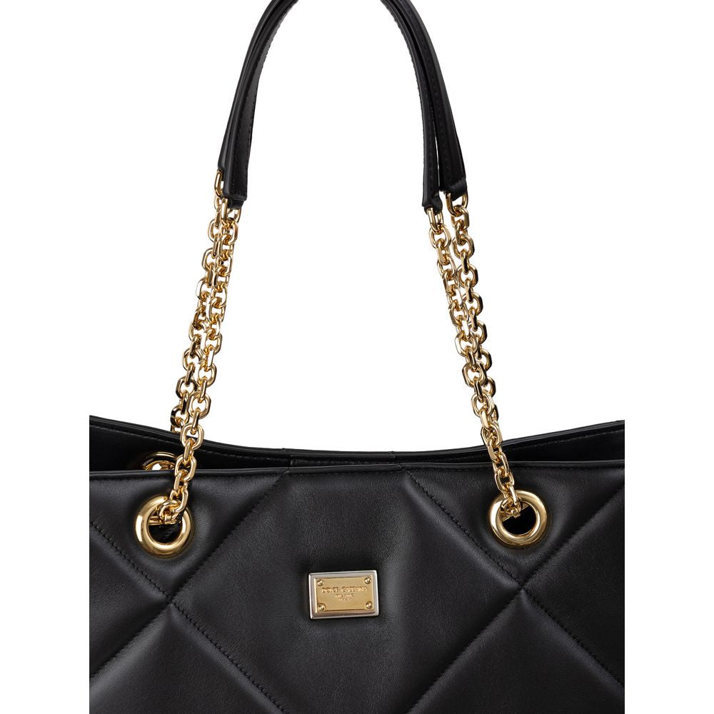 Sac fourre-tout en cuir noir Dolce & Gabbana