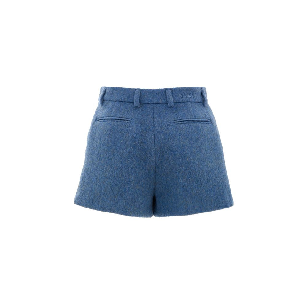 Blaue Wollshorts von Gucci