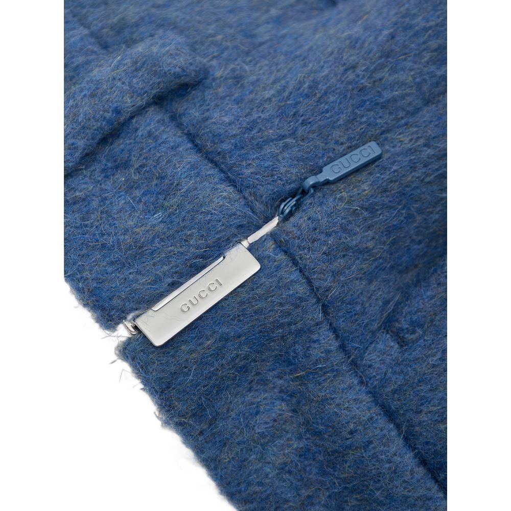 Blaue Wollshorts von Gucci