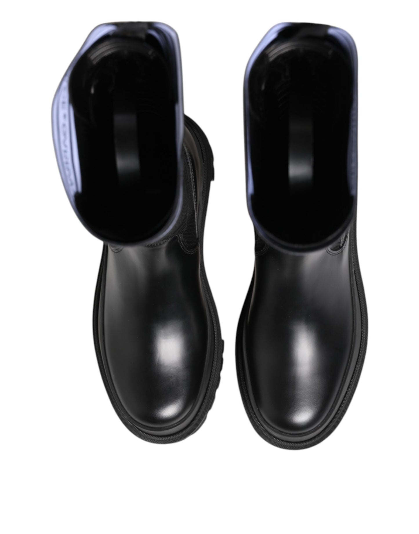 Chaussures à bottes hautes Dolce & Gabbana en polyester noir et blanc