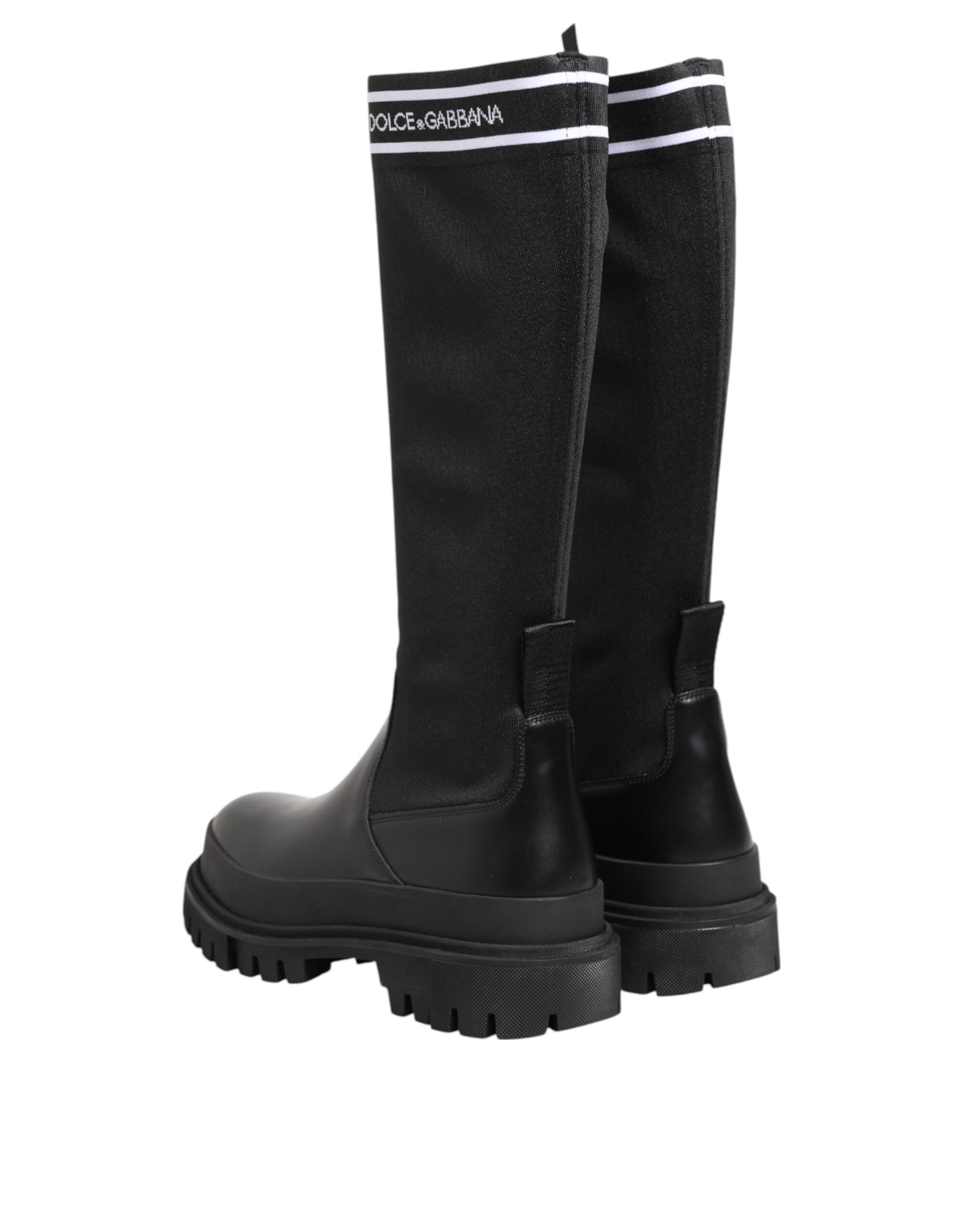 Chaussures à bottes hautes Dolce & Gabbana en polyester noir et blanc