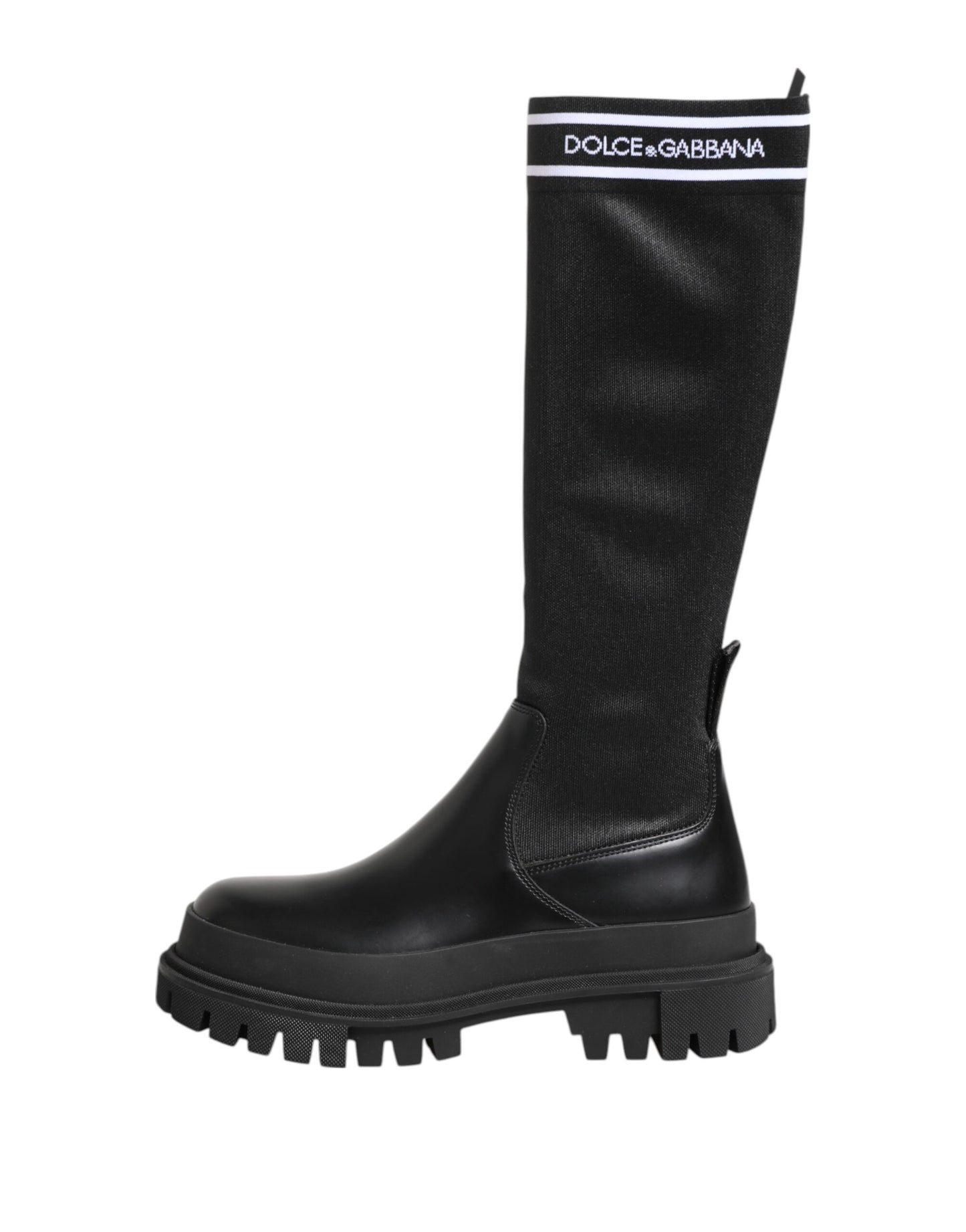 Chaussures à bottes hautes Dolce & Gabbana en polyester noir et blanc