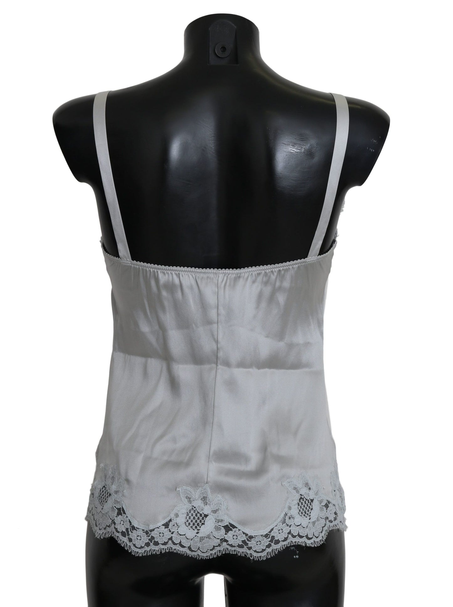 Robe en dentelle de soie verte Dolce & Gabbana Lingerie Chemisole