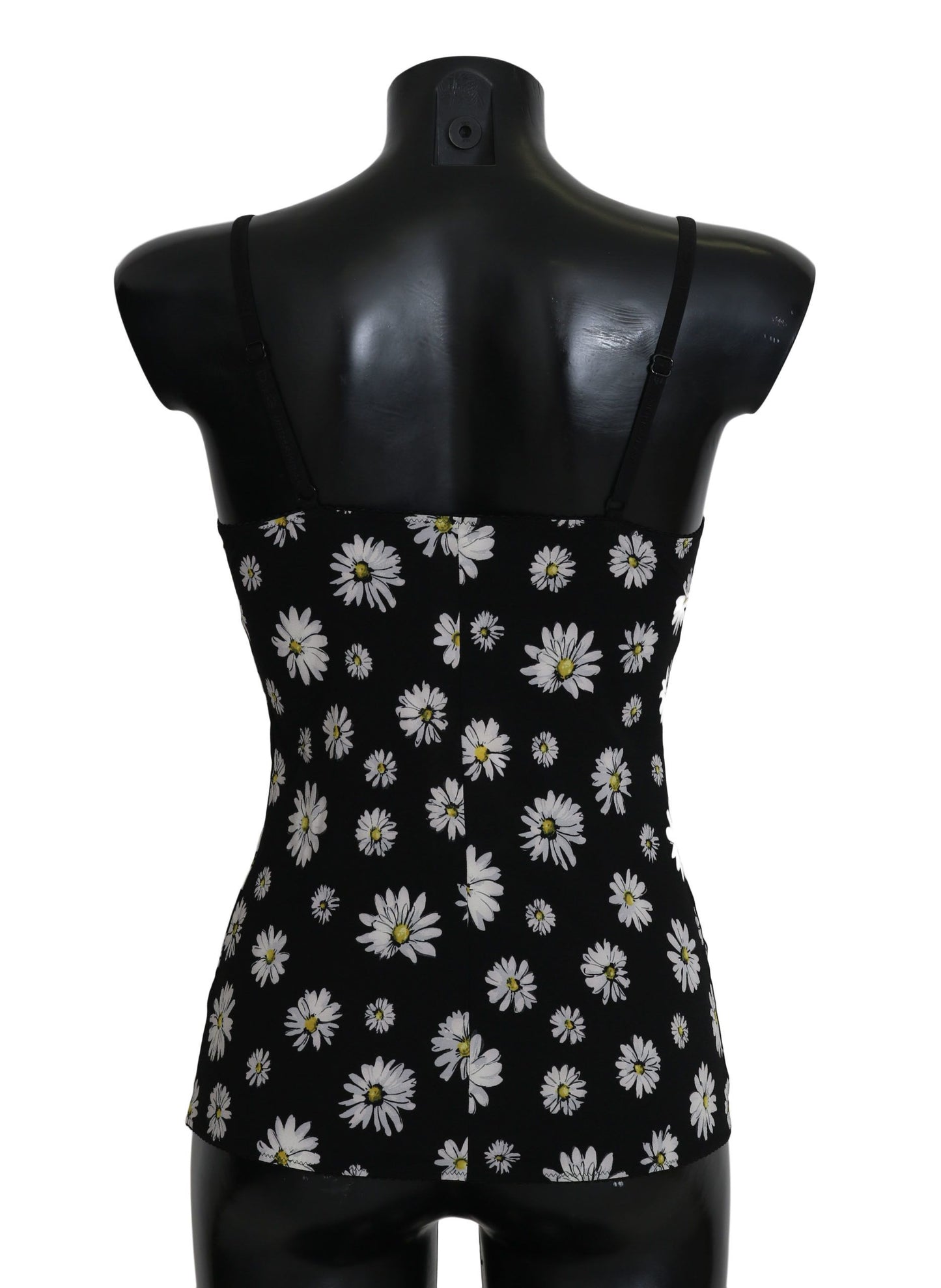 Robe noire à imprimé marguerites Dolce & Gabbana Lingerie Chemisole
