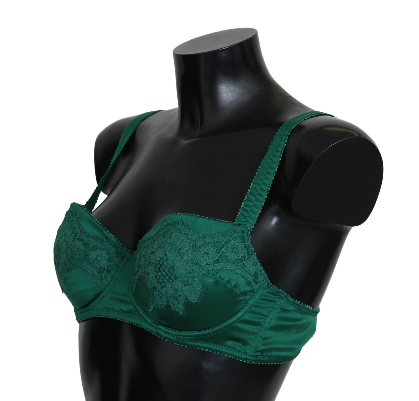 Soutien-gorge en dentelle florale extensible en soie verte Dolce & Gabbana