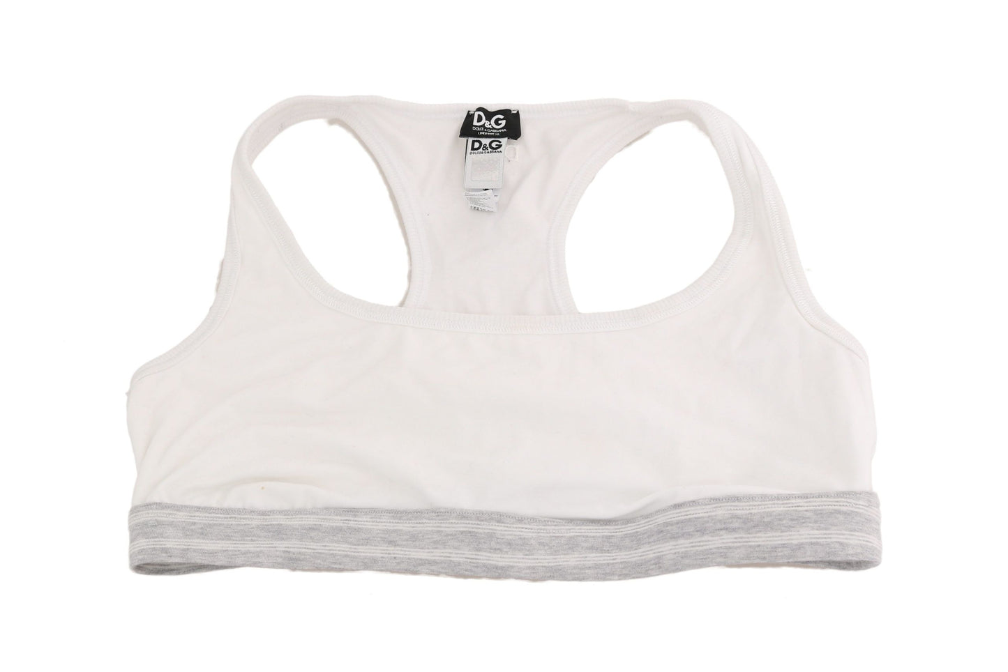 Dolce & Gabbana White Cotton Sport Stretch Bra Underwear