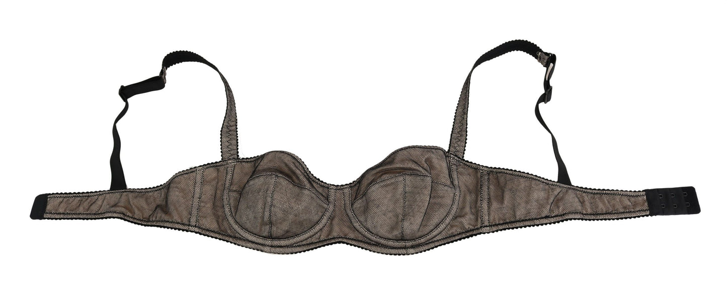 Dolce & Gabbana – Braune, gepolsterte Balconette-BH-Unterwäsche „Regg“