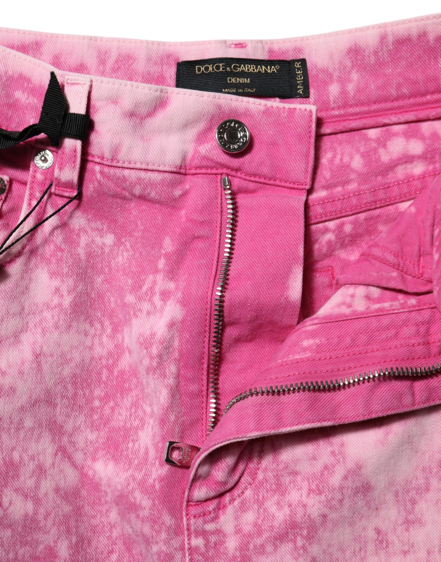 Jean fuselé taille haute rose tie-dye Dolce & Gabbana