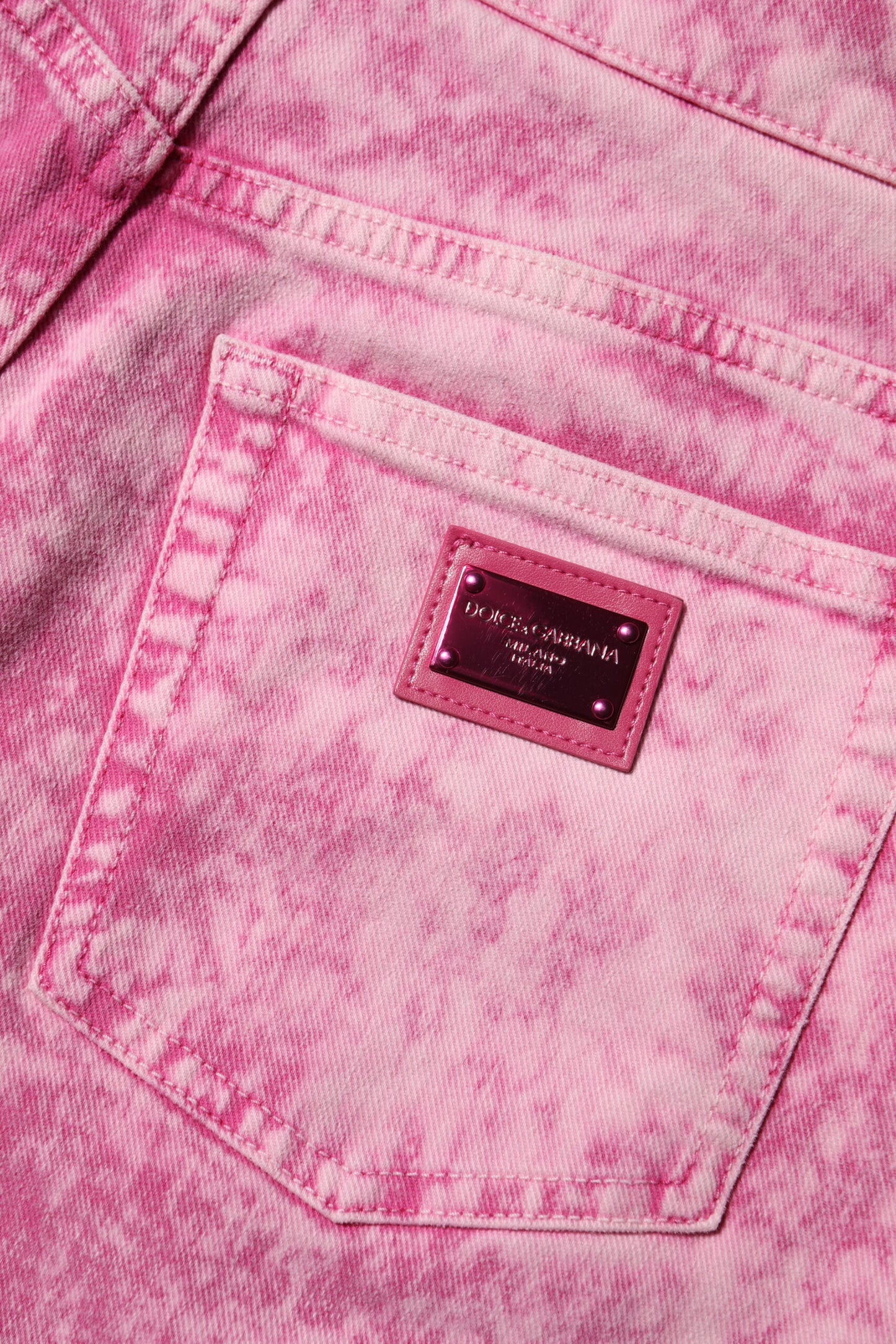 Jean fuselé taille haute rose tie-dye Dolce & Gabbana