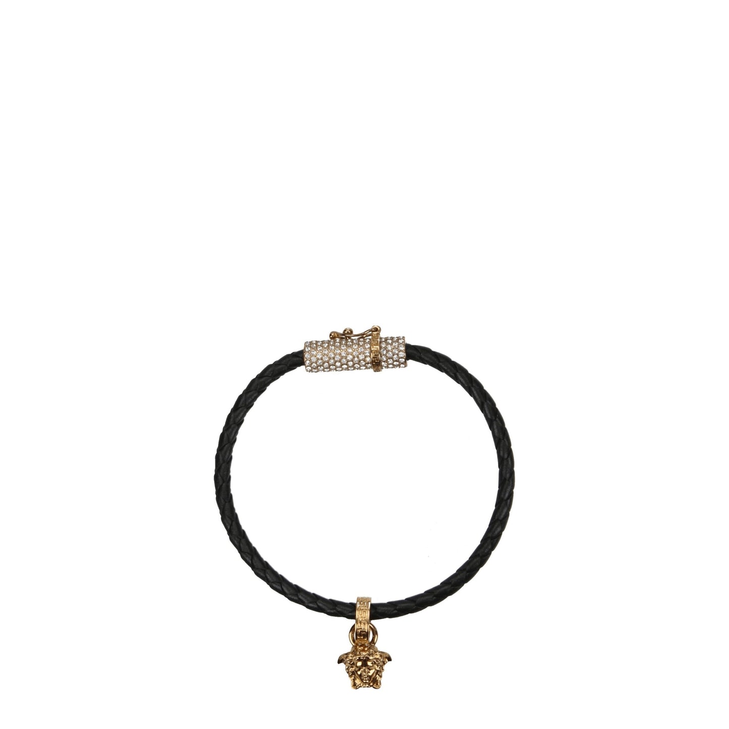 Versace Black Leather Bracelet