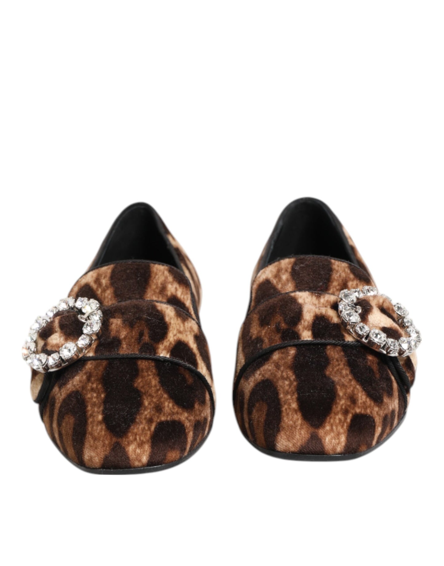 Mocassins plats Dolce & Gabbana à imprimé léopard marron et cristaux