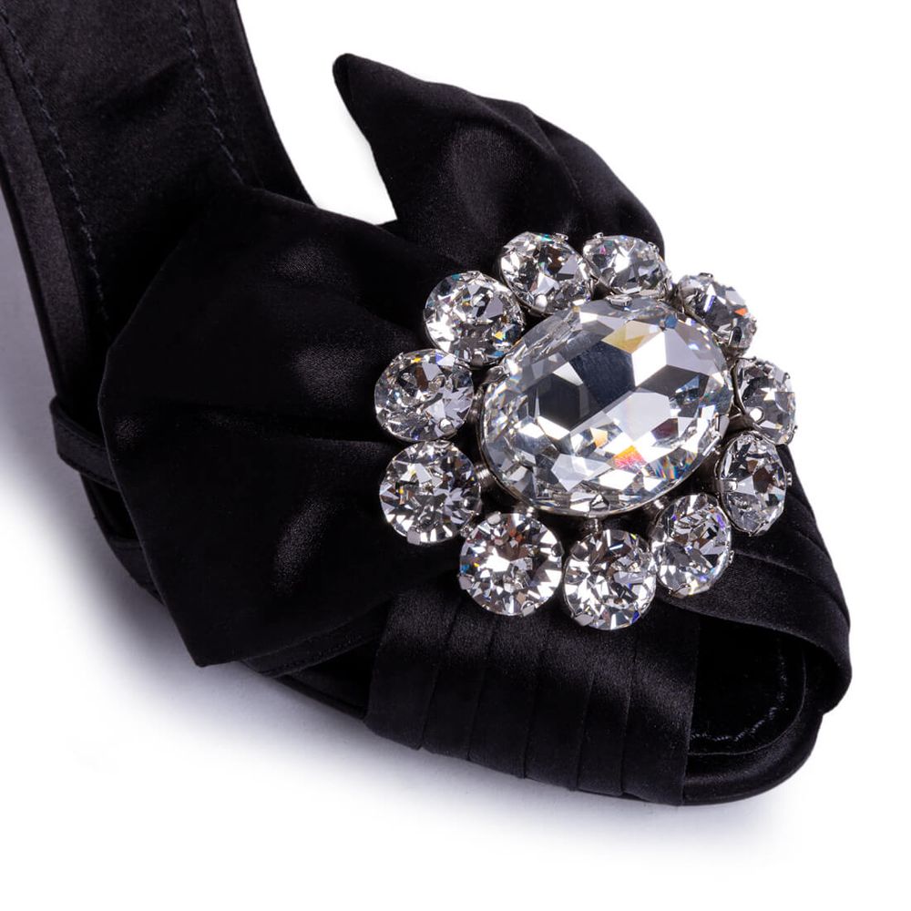 Sandale en cuir de chèvre noir Dolce & Gabbana